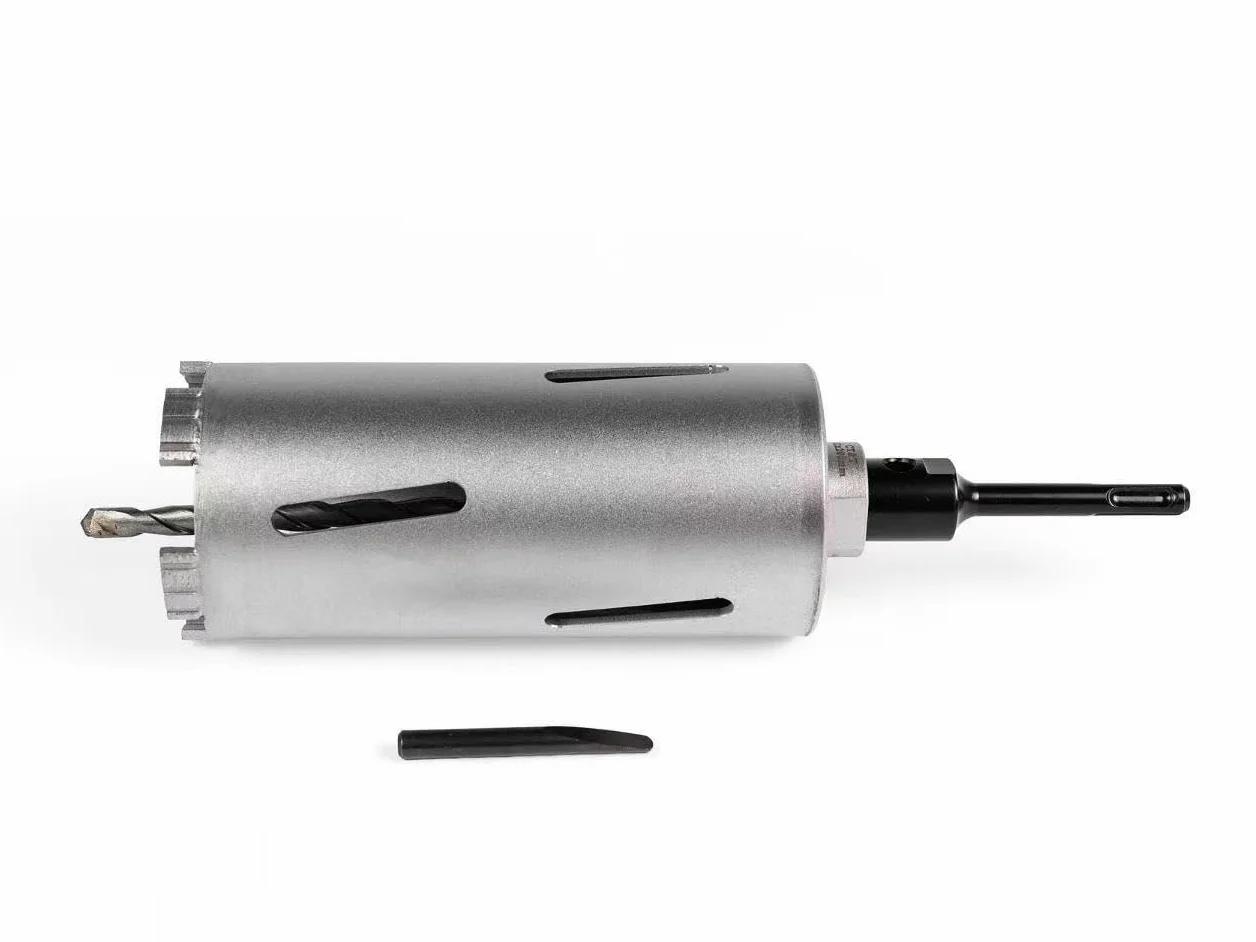 Diamantbohrkrone/Kernbohrer/Dosenbohrer DM 32-150mm L 200mm Inkl. SDS-PLUS Adapter & Zentrierbohrer – Komplettset für Bohrhammer – Sofort einsatzbereit für Beton, Mauerwerk & Stein(DM 68mm L 200mm)
