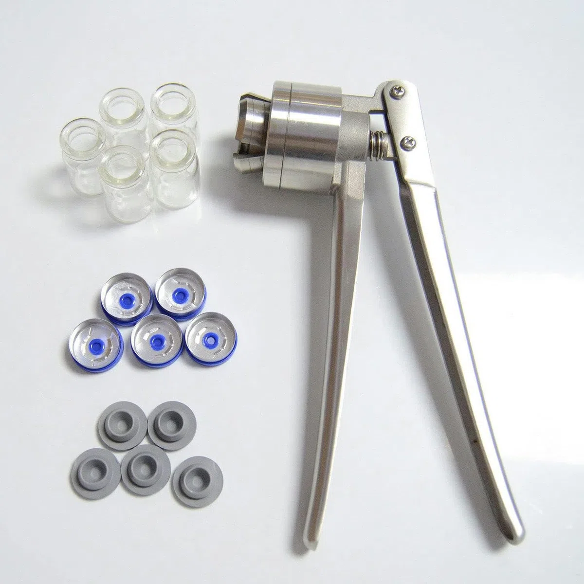 Manueller Fläschchen Crimper， Flip Off Fläschchen Crimper, Crimper/handgehaltene Verschlussmaschine, 13 mm, 15 mm, 20 mm Flaschenverschluss-Crimpwerkzeug, Edelstahl(Fullaluminum,20mm)