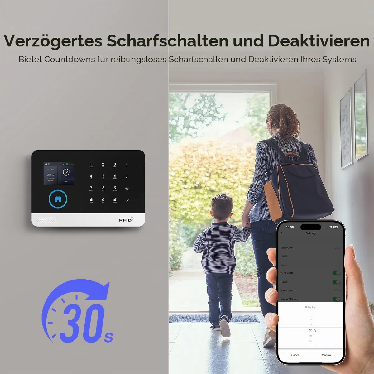 GSM + WLAN Alarmanlage für Haus & Wohnung, 24 Stück Smart Komplettsysteme mit App, 120dB Sirene, Tür- und Fenstersensoren, Bewegungsmeldern, Fernbedienungen, Funktioniert mit Alexa