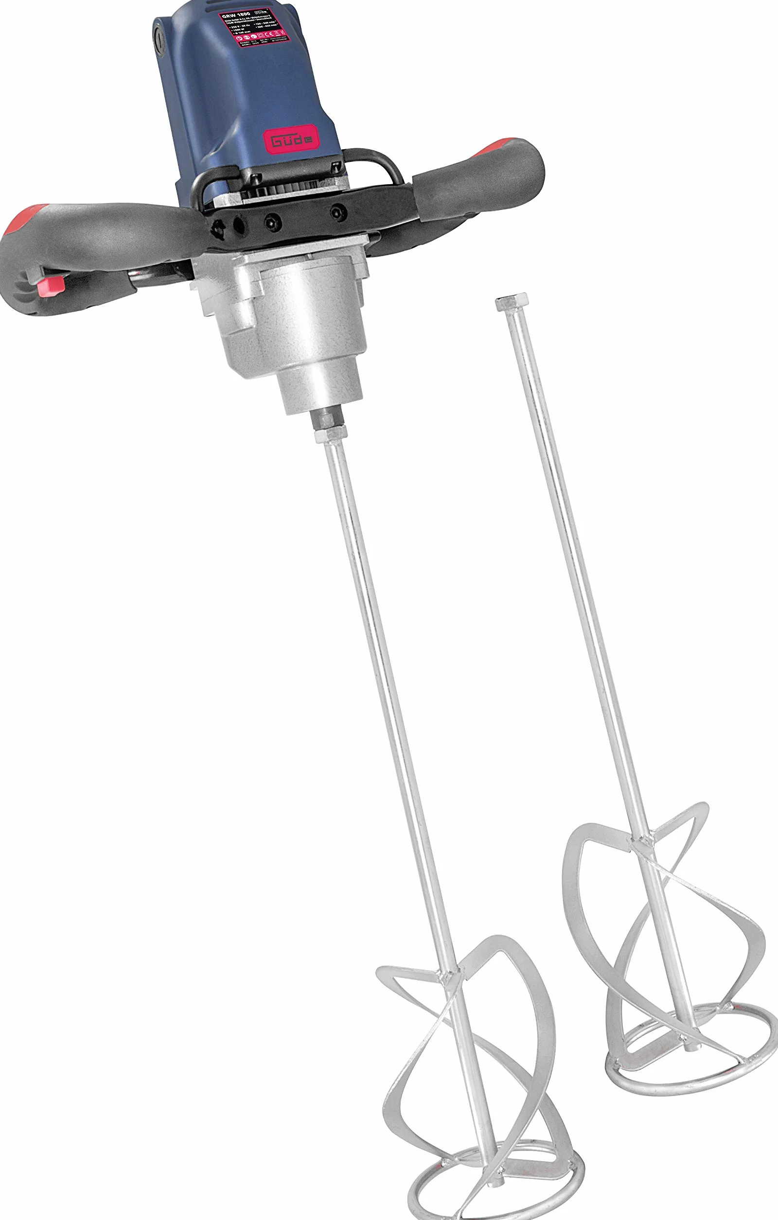 Güde Rührwerk GRW 1800 (professioneller Mörtel- und Farbrührer, 1800 W, max. 700 1/min, elektronische Drehzahlregulierung, Soft-Start-Funktion, Schalter für Dauerbetrieb, 2 Rührkörbe, Test SEHR GUT)