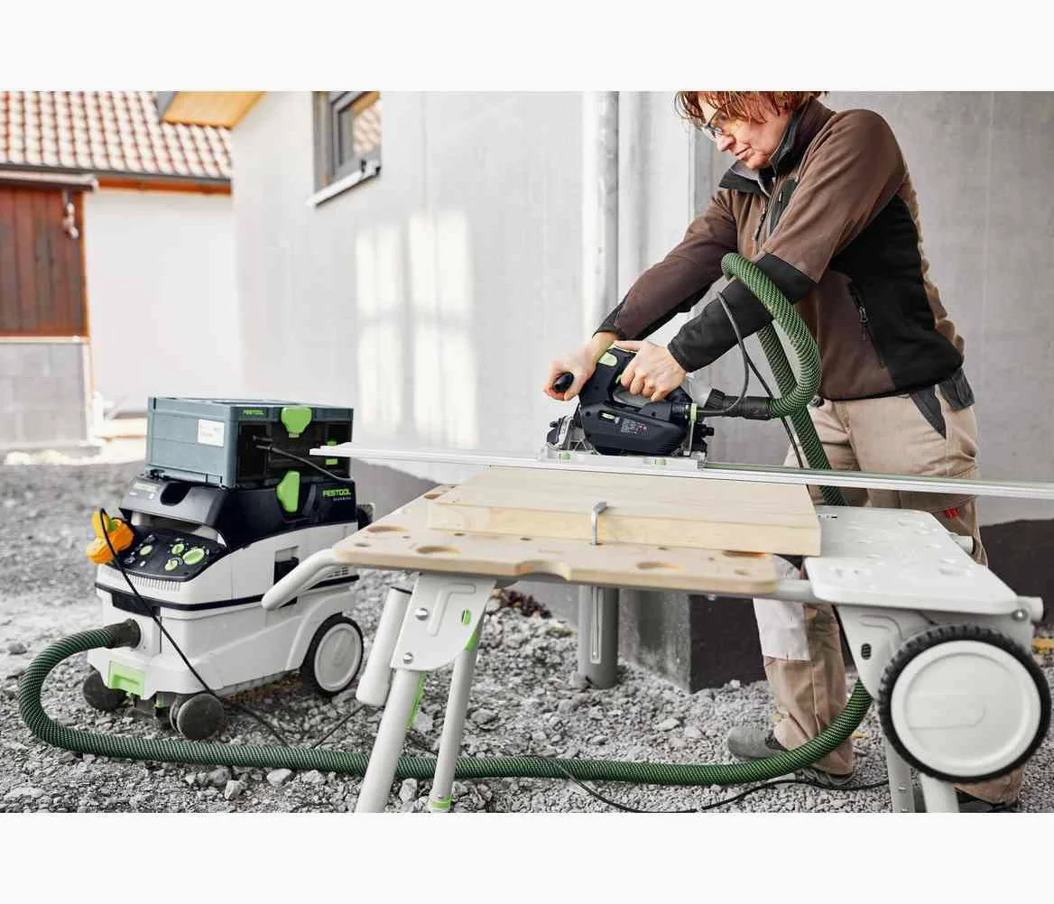 Festool Tauchsäge TS 60 KEBQ-Plus - Handkreissäge mit 60 mm Schnitttiefe | Präzisions-Tauchschnittsäge im Systainer SYS3 M 337, kompatibel mit FSK Kappschiene, 1500 W Leistung und 168 mm Sägeblatt