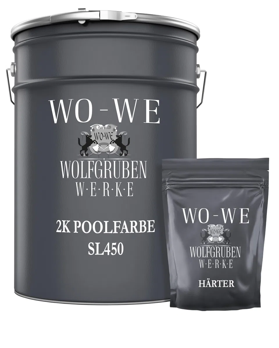 WO-WE 2K Poolfarbe Poolbeschichtung Schwimmbadfarbe - Lichtblau wie RAL 5012-5Kg