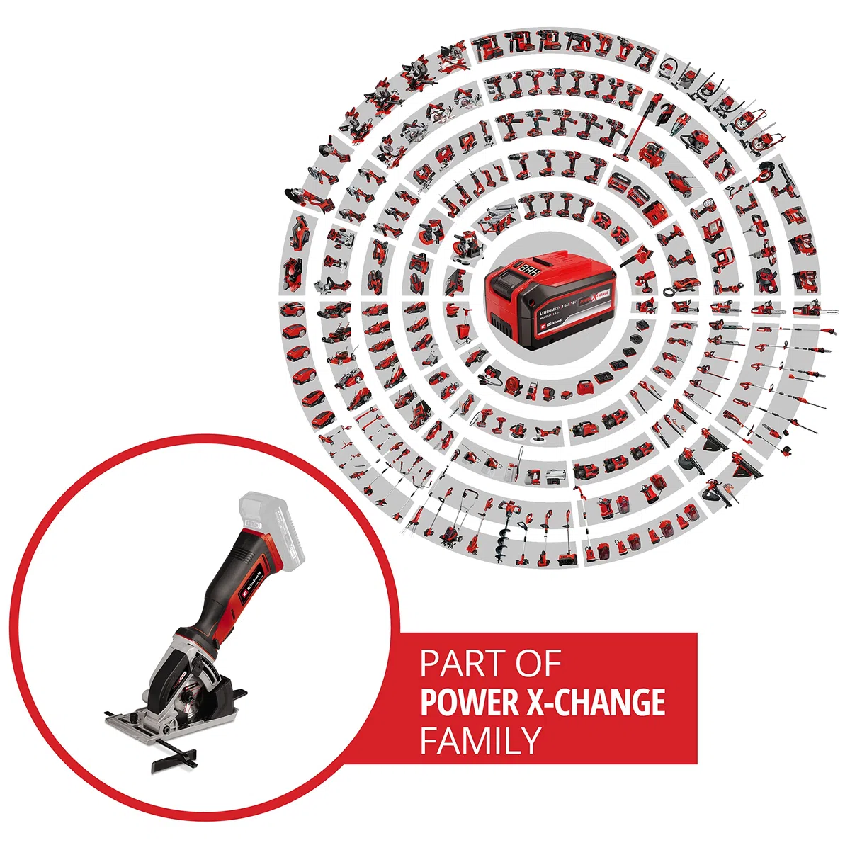 Einhell Akku-Mini-Handkreissäge TE-CS 18/89 Li Power X-Change (Lithium-Ionen, 18 V, max. 28 mm, Sägeblatt Ø 89 mm, Absaugadapter, Parallelanschlag, inkl. 2,5 Ah Akku und Ladegerät)