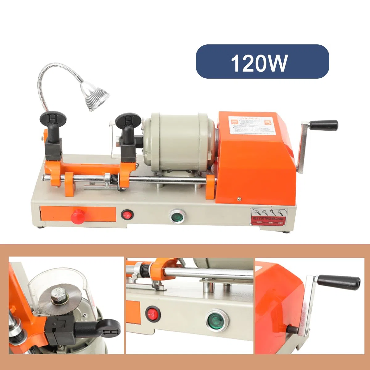Horizontale Schlüsselmaschine mit LED-Licht 220V Schlüsselkopierer Key Cutting Machine Multifunktional Elektrisch Manuell Doppelte Horizontale Schlüssel Kopiermaschine 220V 120W