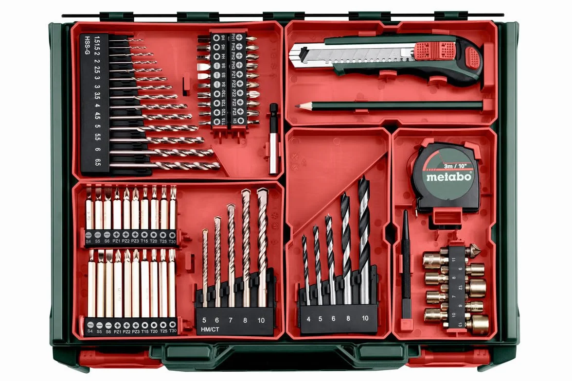 Metabo SB 18 L Set Akku-Schlagbohrschrauber – inkl. Akku (18V 2 x 2Ah LiPOWER Akkus, Bohrdurchmesser 13 mm/36 mm, Gewicht 1,6 kg) 614053710