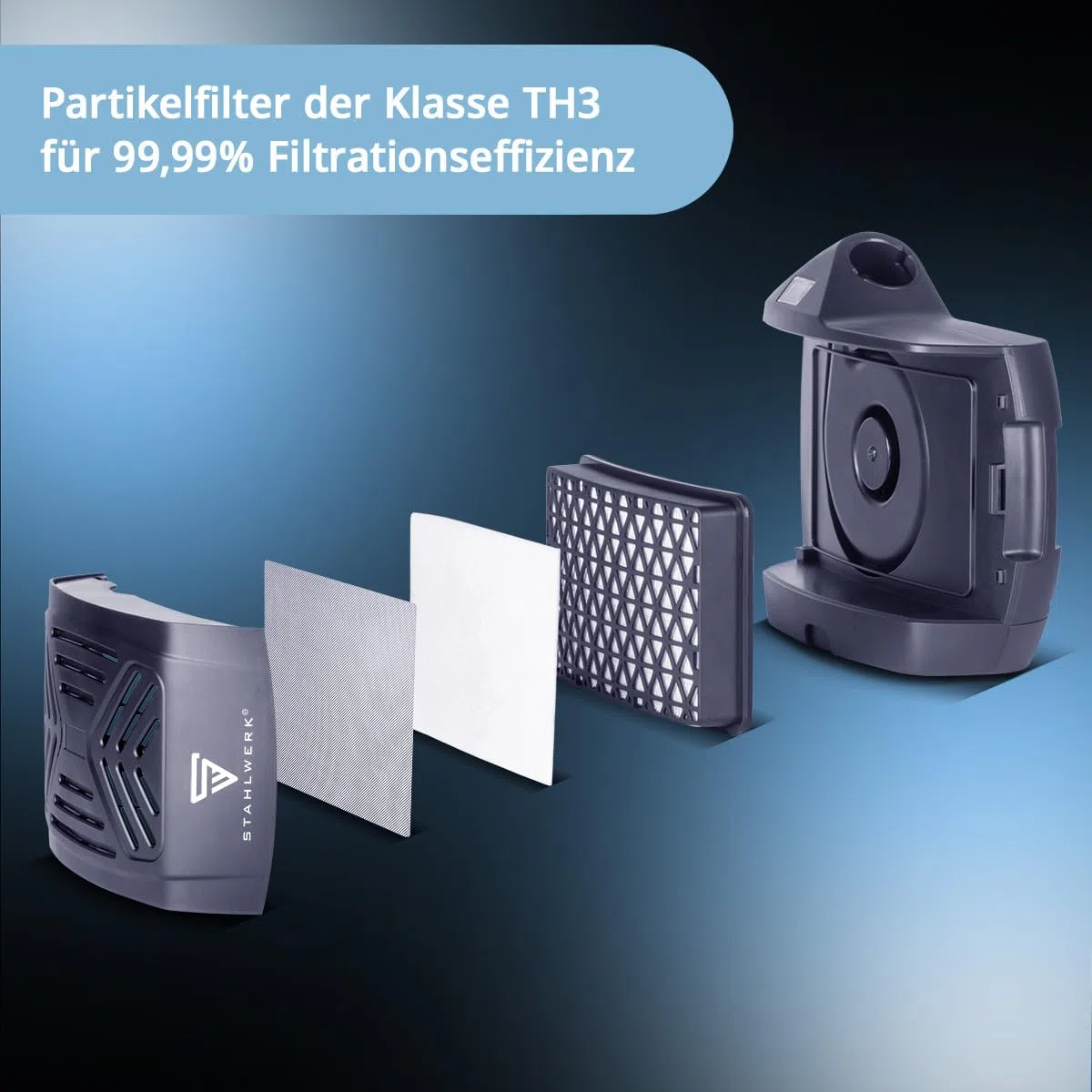 STAHLWERK Automatik-Schweißhelm 3-in-1 Master AIR – Schweißhelm mit Frischluftzufuhr, Funktionssteuerung per Bluetooth, True-Colour-Farbwiedergabe, Abdunkelung DIN 4 bis DIN 14, Optik-Klasse 1/1/1/1