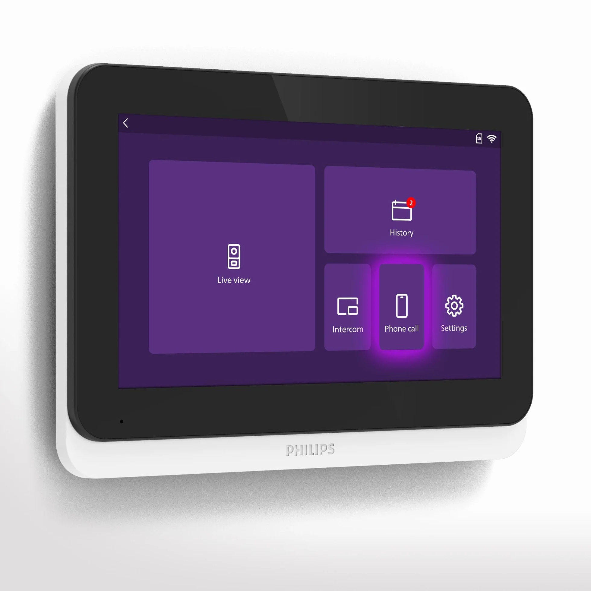 Philips WelcomeEye Connect 3 WLAN-Video-Türsprechanlage, 2-Draht-System, 7" Touchscreen, 3K-Auflösung, Dualband-WLAN, RFID-Badges, Farb-Nachtsicht, Alexa kompatibel