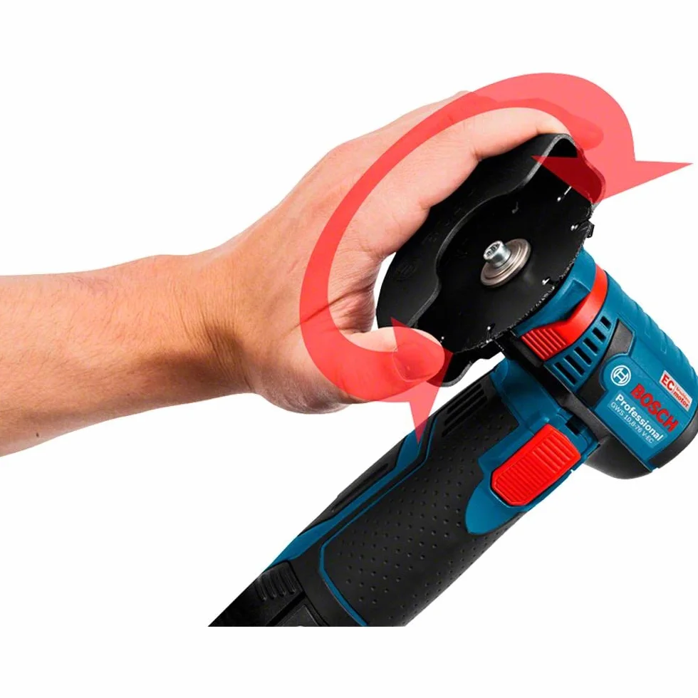 Bosch Professional 12V System Akku Winkelschleifer GWS 12V-76 (inkl. 1x Hartmetall-Trennscheibe, 1x Carbide Multi Wheel, 76 x 10 mm, 2x Inox-Trennscheibe, Schutzhaube, Einlage, ohne Akku/ Ladegerät)