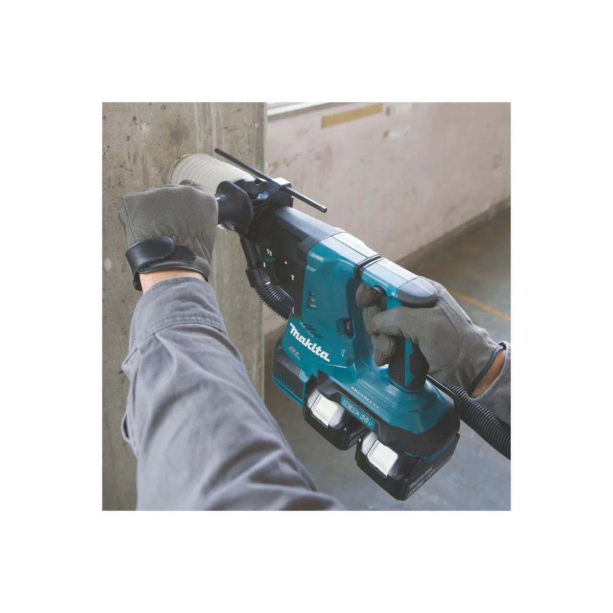 Makita DHR281ZJ Akku Kombihammer 2x18 V, ohne Akku, ohne Ladegerät, Lithium Ionen, Gerade, Blau, Schwarz