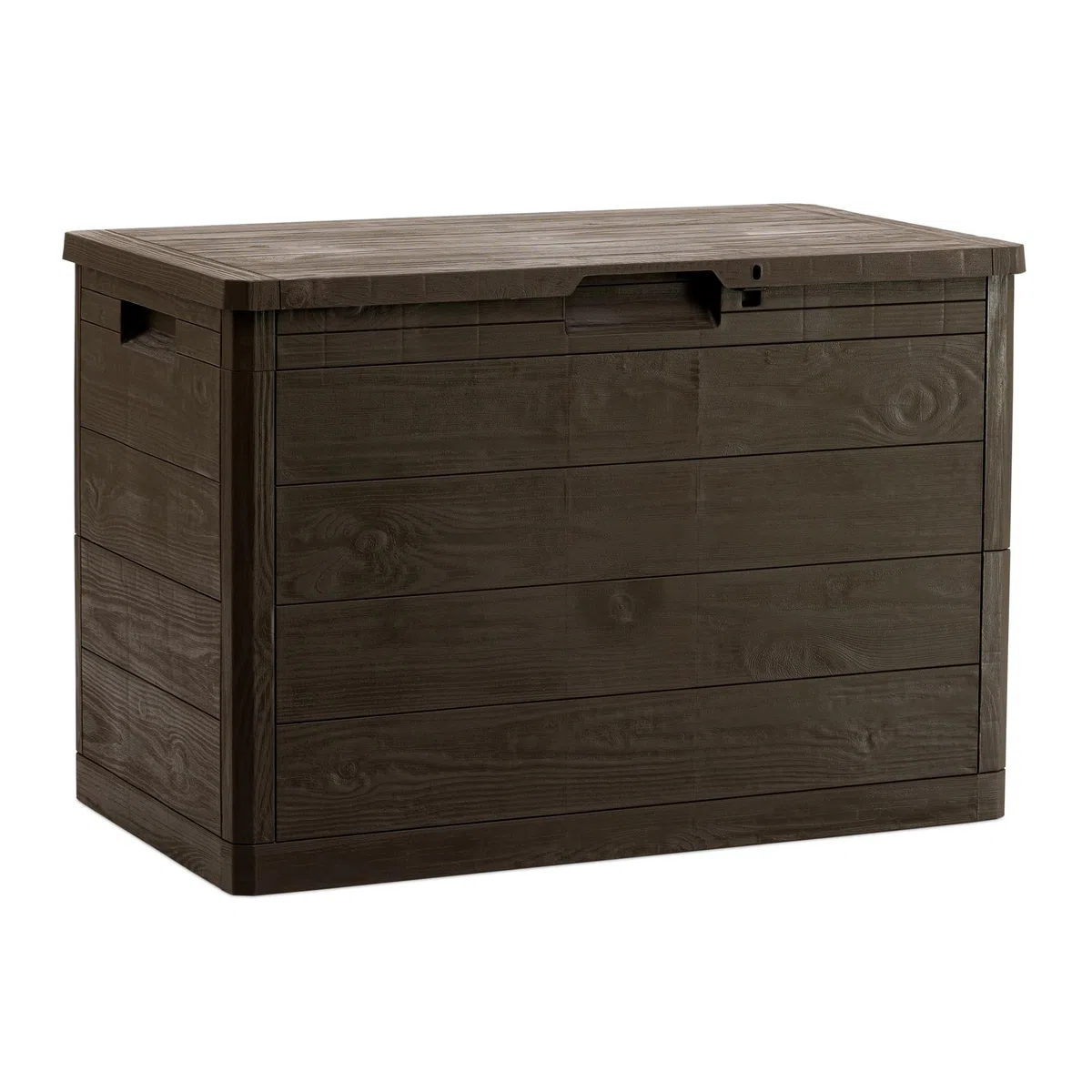 Toomax Truhe Multibox Woody's 160L Gepäckträger für den Außenbereich, Holzoptik, Maße 77,5 x 44,5 x 52,7 cm, Braun