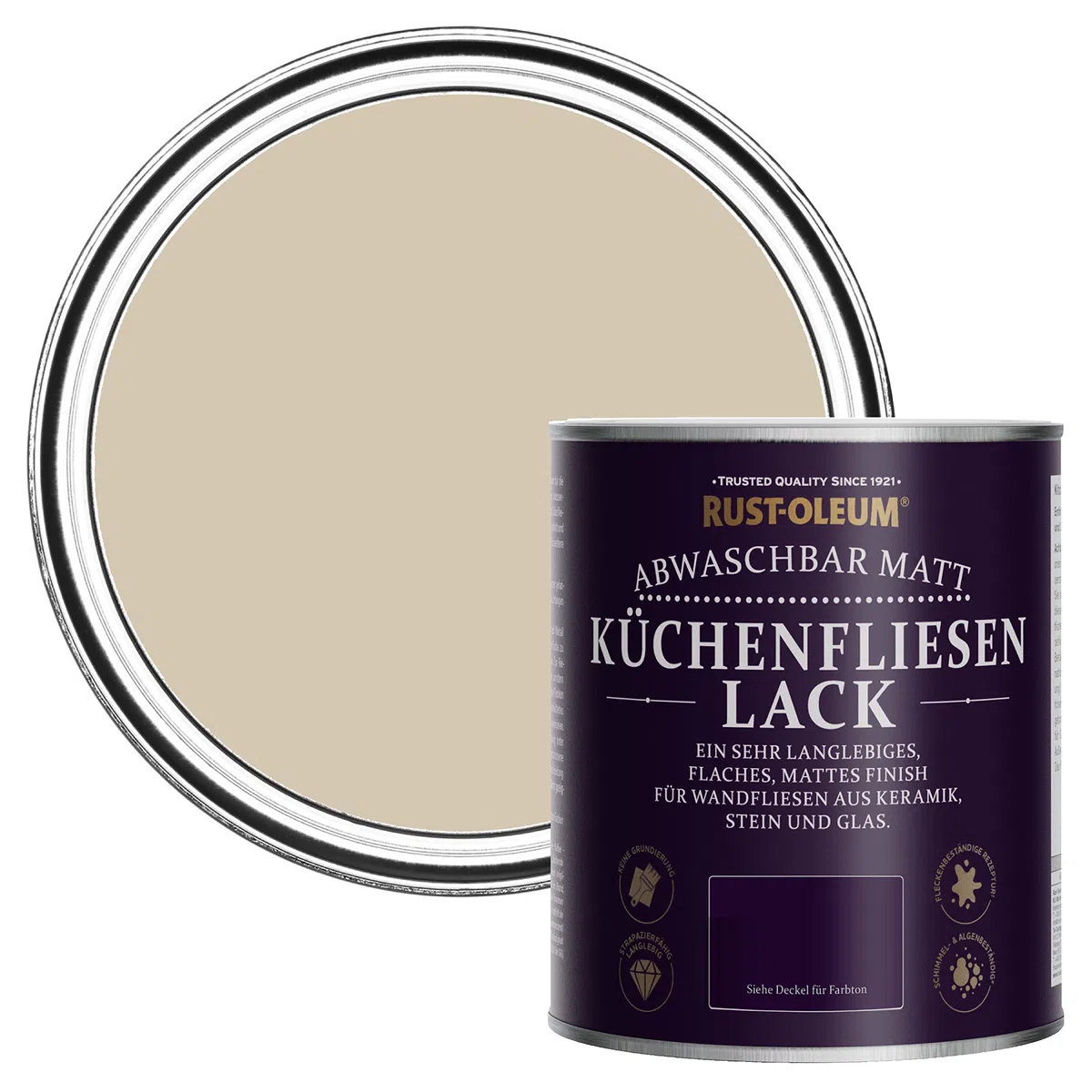 Rust-Oleum abwaschbare Küchenfliesenlack in beige mit Matt Finish - Karamell 750ML