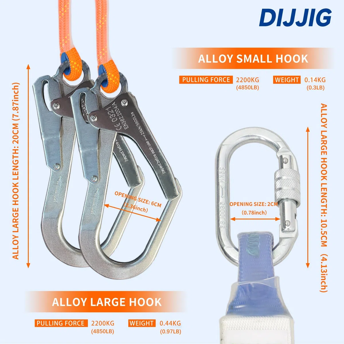 DIJJIG Sicherheitsgürtel-Kit mit 1,8 M Lanyards, Taille- und Schulterschutz, Bauprojekte, Dachbetrieb in hoher Höhe, Feuerrettung, Anti-Fall-Sicherheitsgürtel, Sicherheitsseil, CE-Zertifizierung