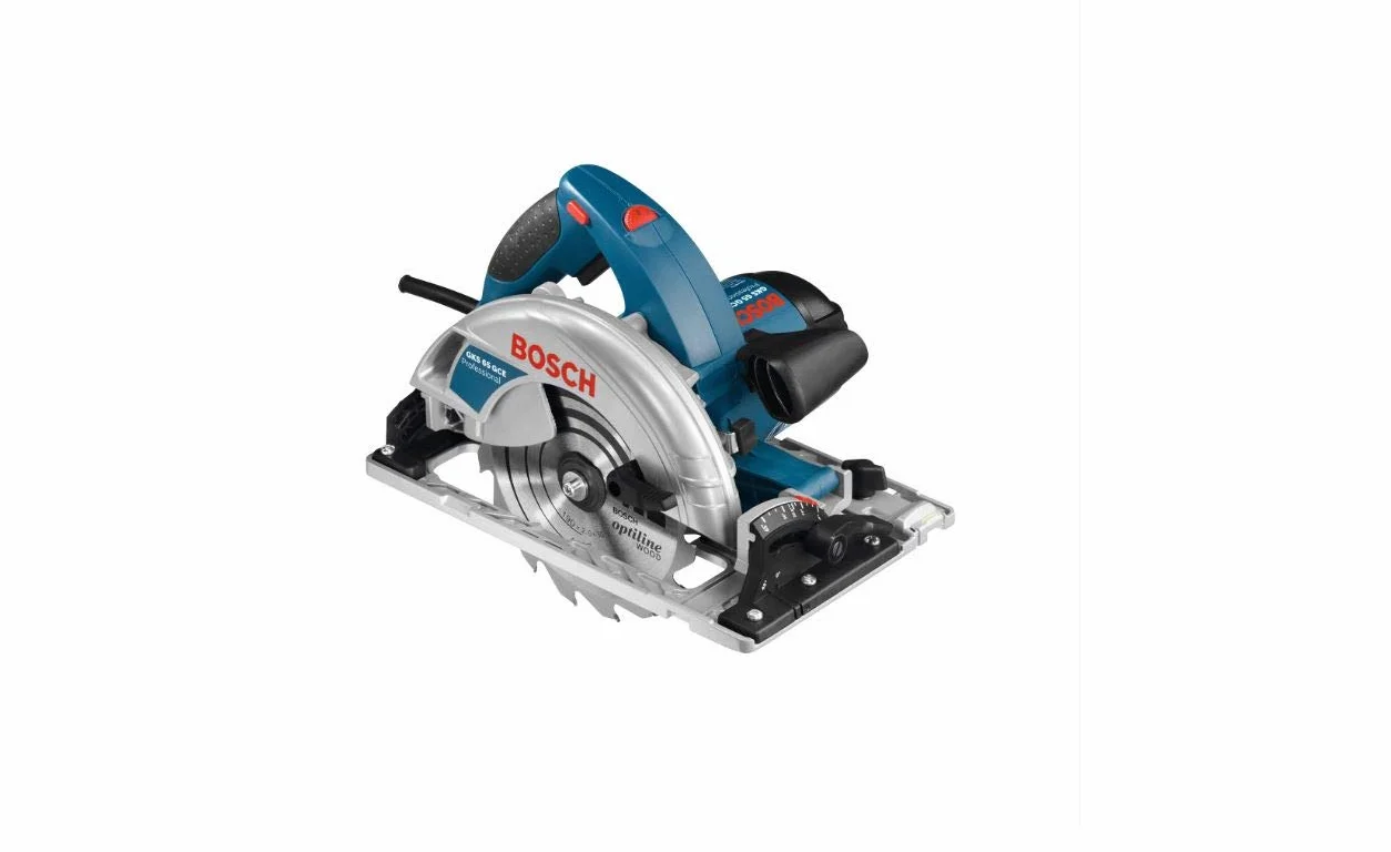 Bosch Professional Kreissäge GKS 65 GCE (inkl. Sechskantstiftschlüssel SW 5, Absaugadapter, 1x Kreissägeblatt für Holz)