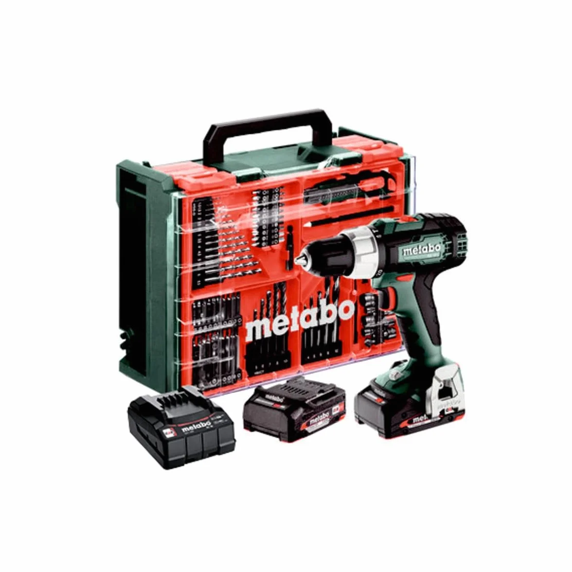 Metabo SB 18 L Set Akku-Schlagbohrschrauber – inkl. Akku (18V 2 x 2Ah LiPOWER Akkus, Bohrdurchmesser 13 mm/36 mm, Gewicht 1,6 kg) 614053710