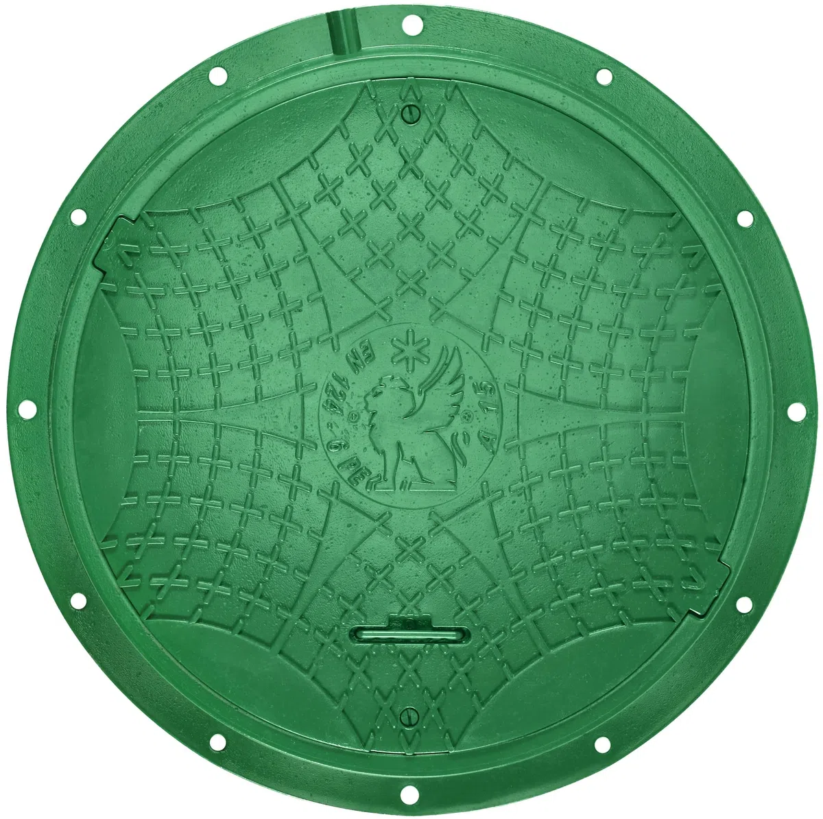 BABYLONPLAST Schachtabdeckung, Schachtdeckel DN600/800, 15kN - Hochbelastbarer Kunststoff Kanaldeckel, Ø 600/800mm, 1500 kg Belastung, mit Sicherungssystem, Frost- und Witterungsbeständig (Grün)