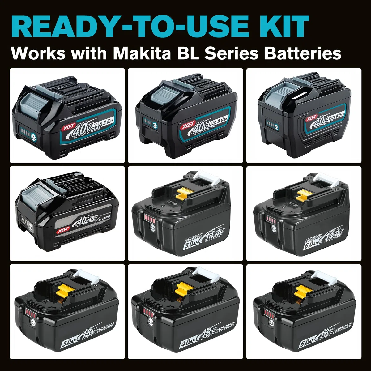 Schlagschrauber Akku 18V für Makita Batterie, 1500Nm 1/2" Bürstenlos, 3-Gang Hochdrehmoment-Werkzeug für Reifenwechsel, Rostige Schrauben, Schweres Gerät (Ohne Batterie)