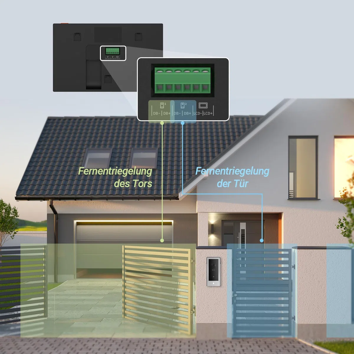 EZVIZ Video-Türsprechanlage, WiFi Türklingel mit 7" Farb-Touchscreen, 1080p Nachtsicht und Zwei-Wege-Audio, Gegensprechanlage mit Fernentriegelung, Dualband-WLAN, schlankes Design, CP5
