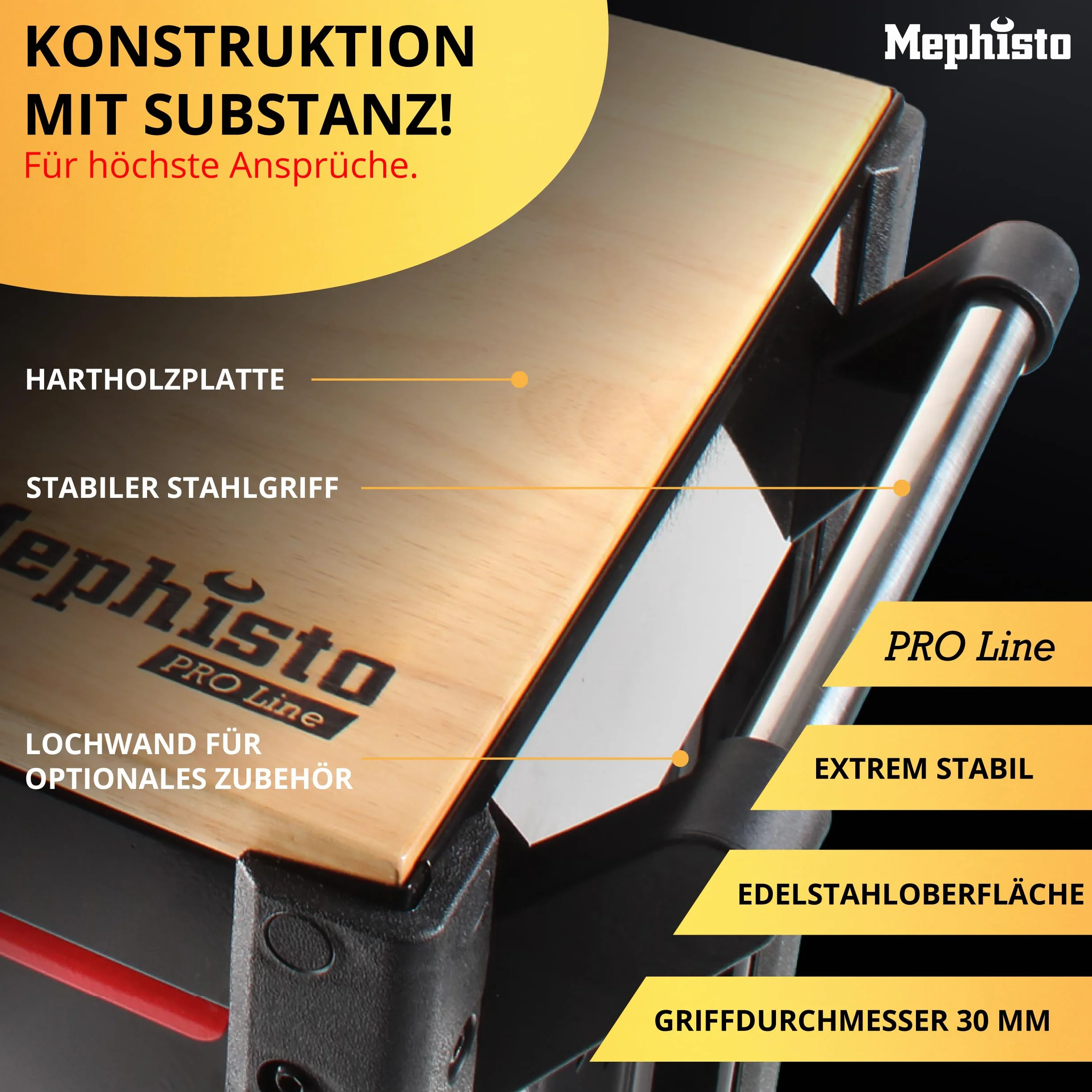 Mephisto Pro-Line BIG Werkzeugwagen Werkstattwagen gefüllt mit 12 Schubfächer davon 11 inkl. Werkzeug wie VDE Schraubendreher, Ratsche mit Nusskasten, Schraubendreher-Set in Soft Inlays in Carbon Lock