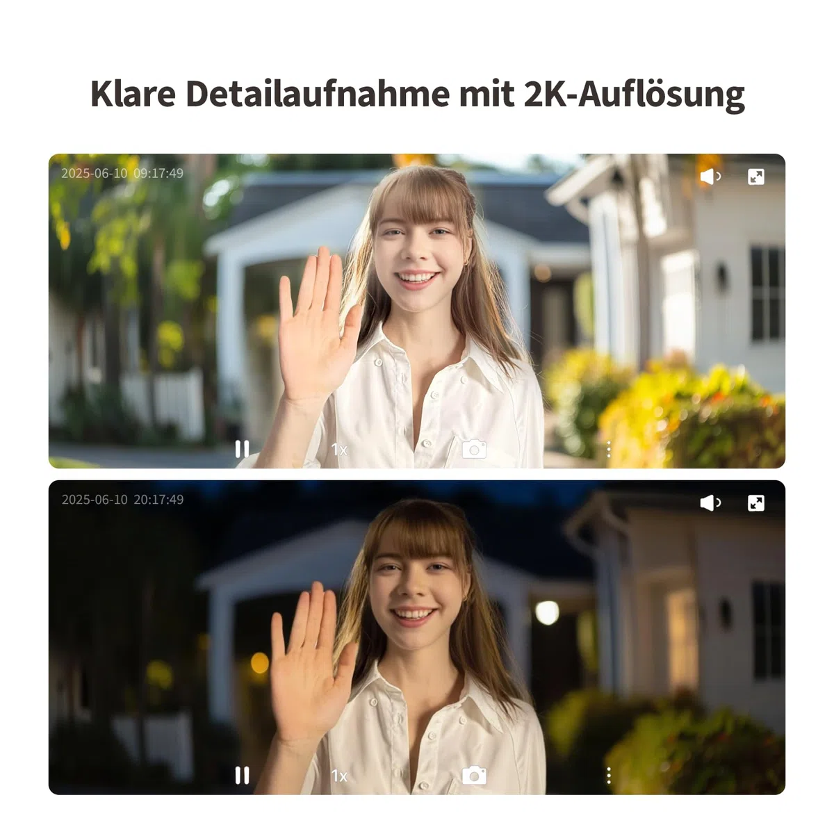 Aqara Smart Türklingel Kamera G410 mit Chime, 2k, Homekit-Sicherheits-Video, 2-Wege Audio, Integrierte Matter Hub, drahtlos/draht, unterstützt Apple Home, Google, Home-Assistant, 2.4G/5GHz WLAN, Grau