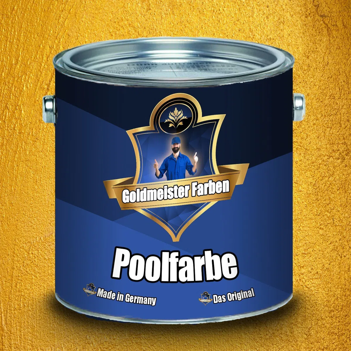 Goldmeister Farben Schwimmbeckenfarbe für GFK Kunststoff Polyester 2K Poolfarbe inkl. Härter Blau Weiß Grün Grau Anthrazitgrau Lichtgrau Seegrün (1 L, Anderer RAL-Farbton (Bitte RAL Wert senden))
