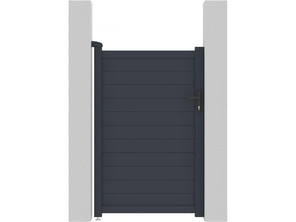 Habitat et Jardin Gartentor aus Aluminium Marc - 101,2 x 155,9 cm - Grau