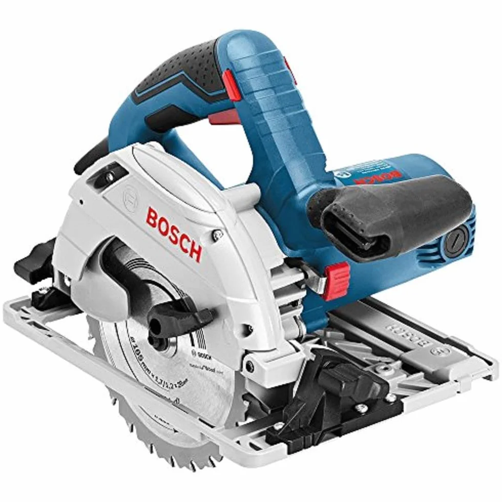 Bosch Professional Kreissäge GKS 55 + GCE (inkl. Innensechskant, 1x Kreissägeblatt, Standard for Wood speed, 165 x 1,7 x 20 mm, 12, Parallelanschlag, Vakuumadapter)