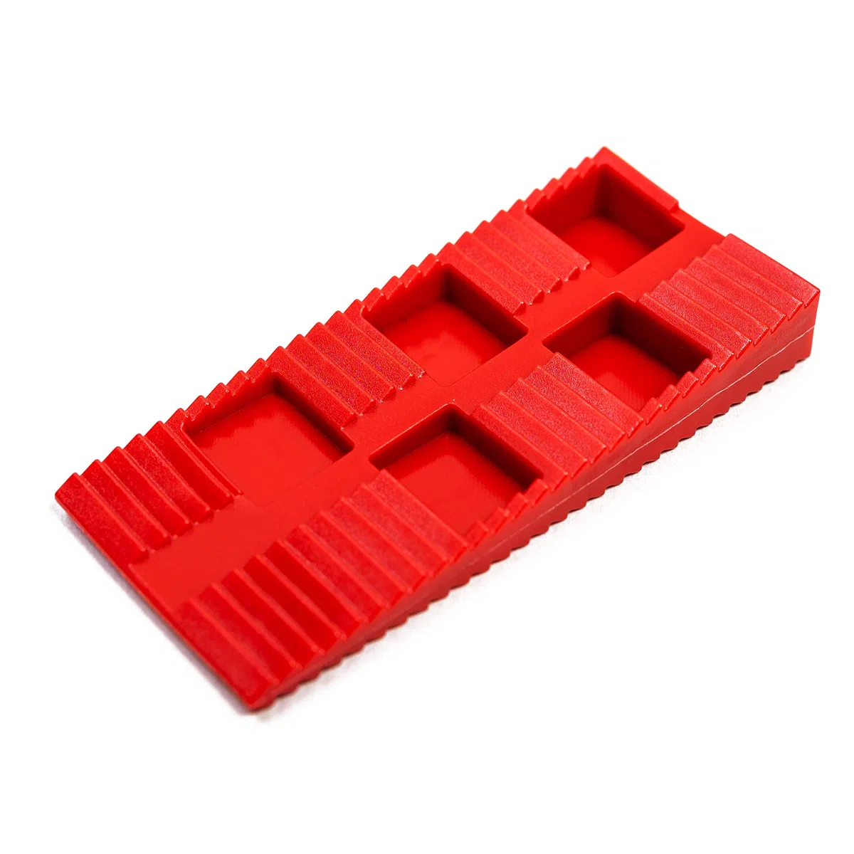 Premium Keile Kunststoff (130 Stück) - Plastik Keile als Abstandshalter - Abstandhalter Terrassendielen & Fenster - Unterlegkeile, Unterlegplatten, Abstandskeile, Montagekeile im Set - Farbe: Rot