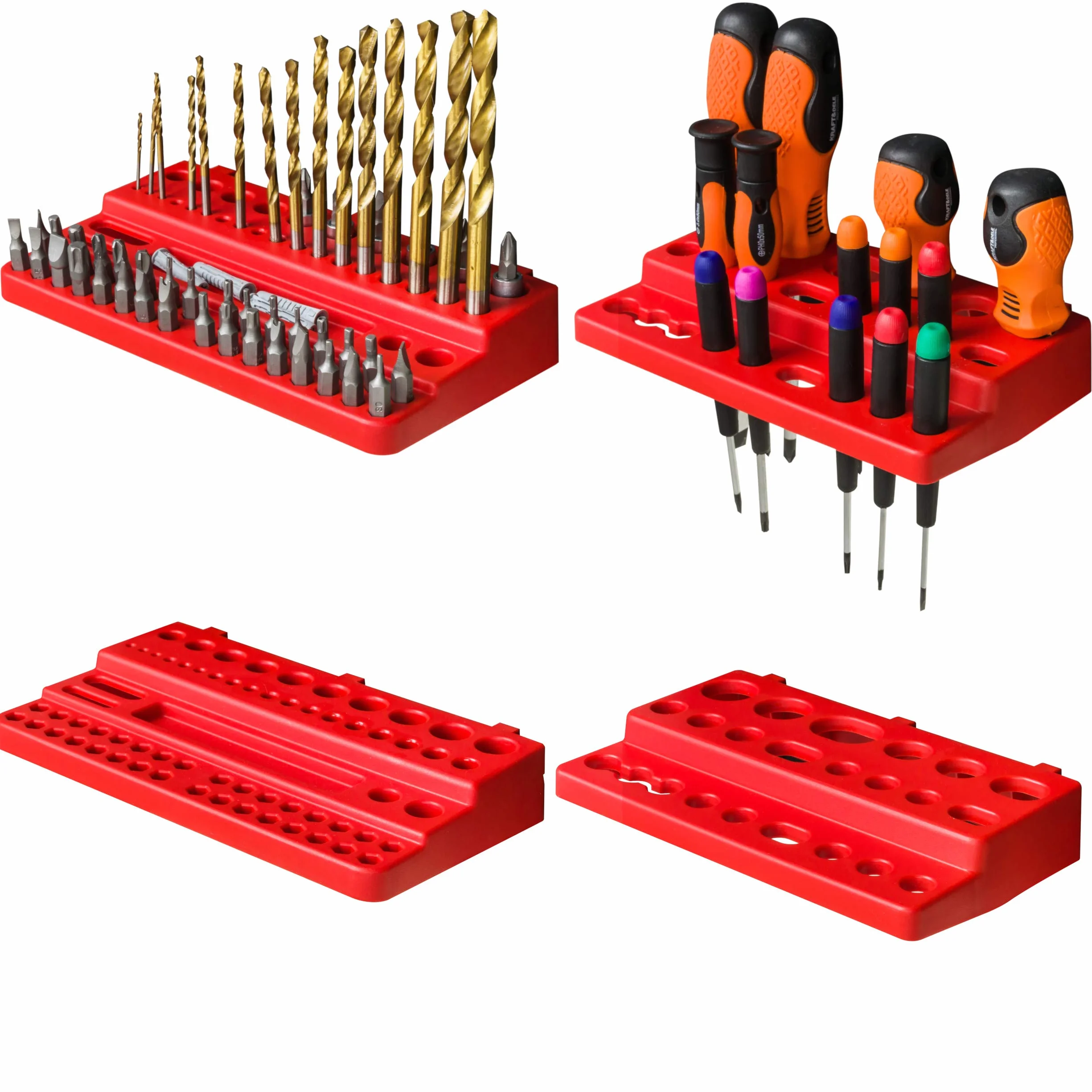 Werkzeugwand 1728 x 780 mm Stapelboxen Werkzeughalter Wandplatte Halterungsschienen Garage Lager Werkstatt Hobby (50 Boxen rot)