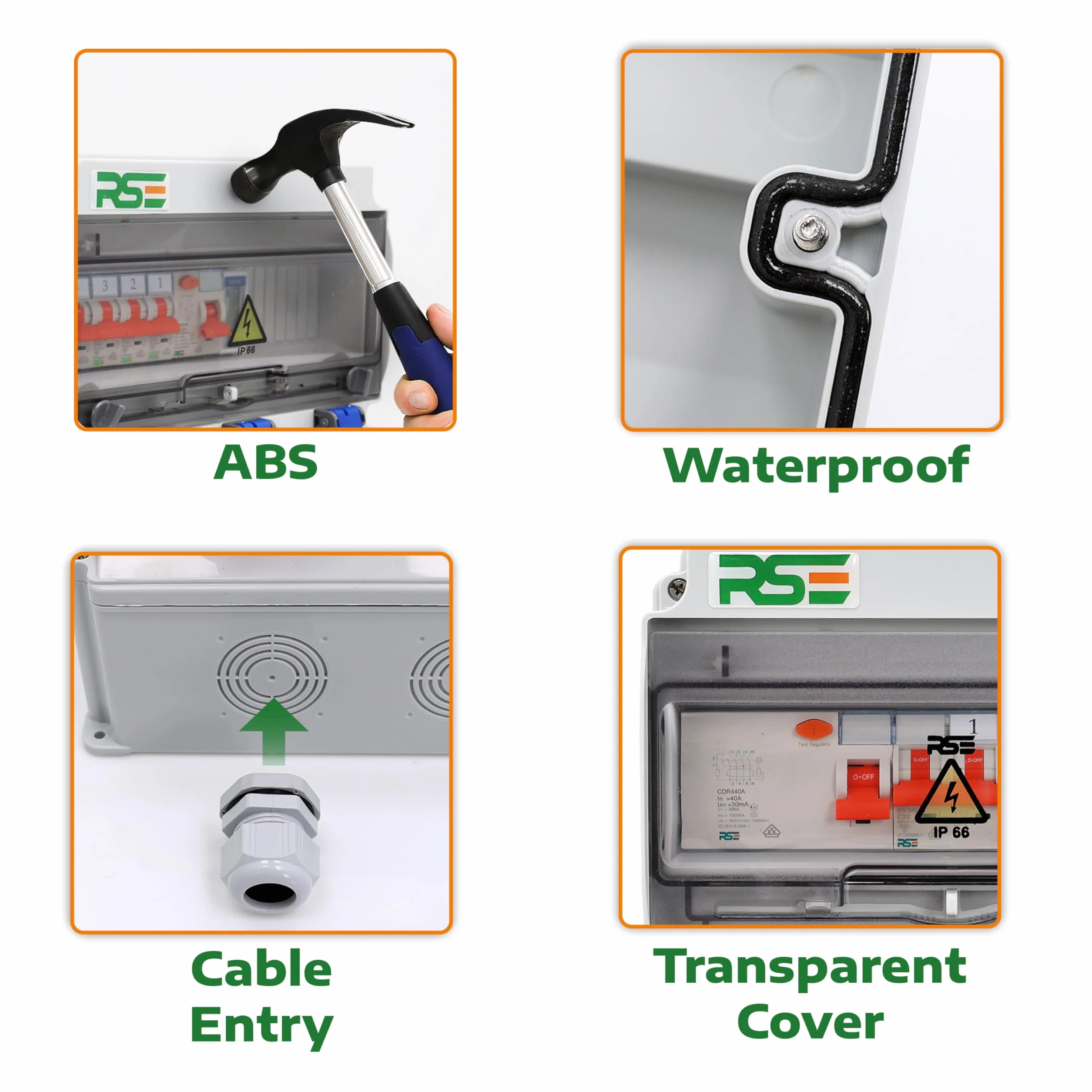 BAUSTROMVERTEILER WANDVERTEILER KOMPLETT VERDRAHTET 32A 16A 230V MIT CEE DOSE ZÄHLER IP65, 9. 1x32a 1x16a 3x230 MIT LS+FI
