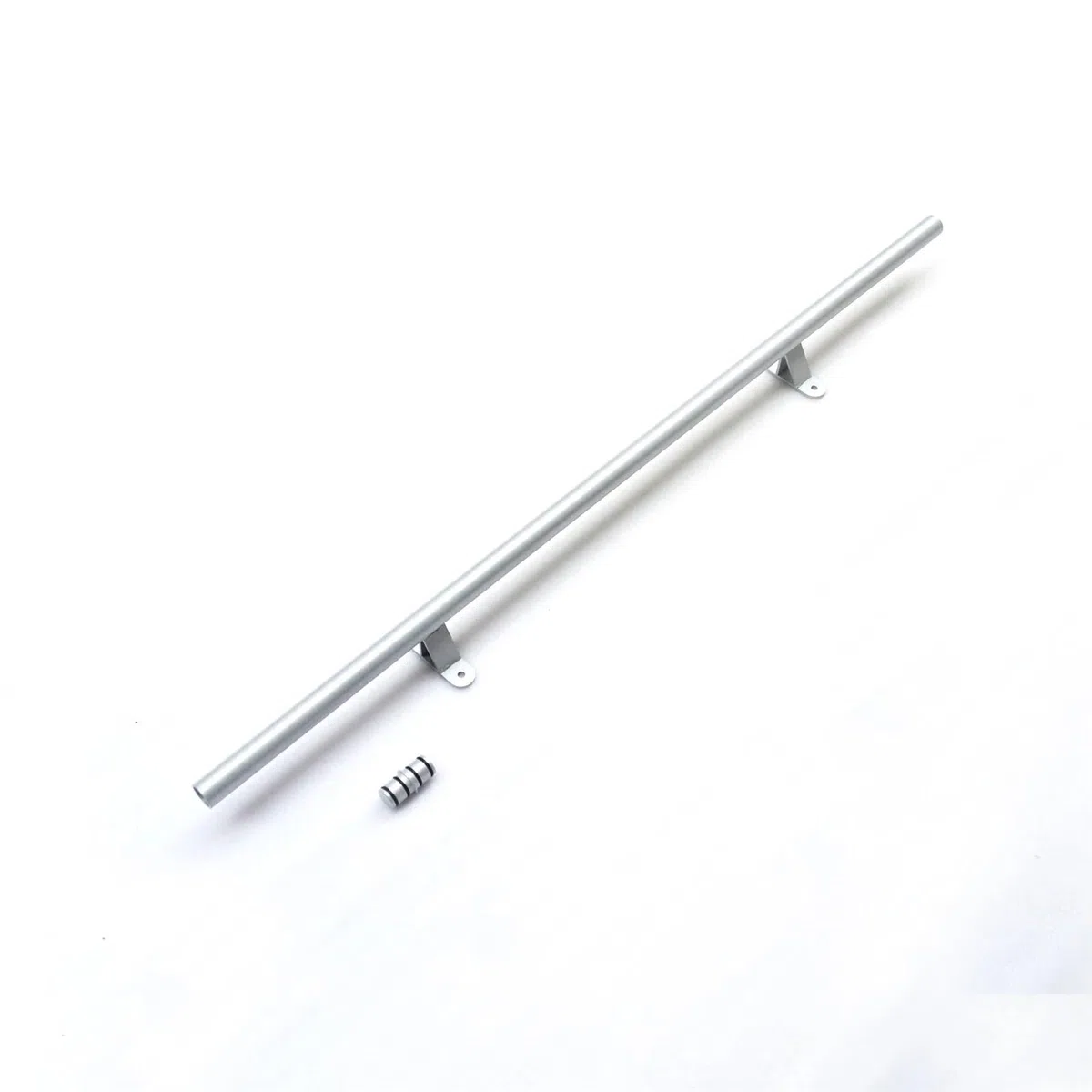 2 m Silberne verschiebbare Bibliotheksleiter-Hardware, einziehbare obere Rolle, Heimbüro, Bibliothek, Rollschienen-Set, Bodenrad mit Bremsen Rollende Bibliotheksleiter-Kit
