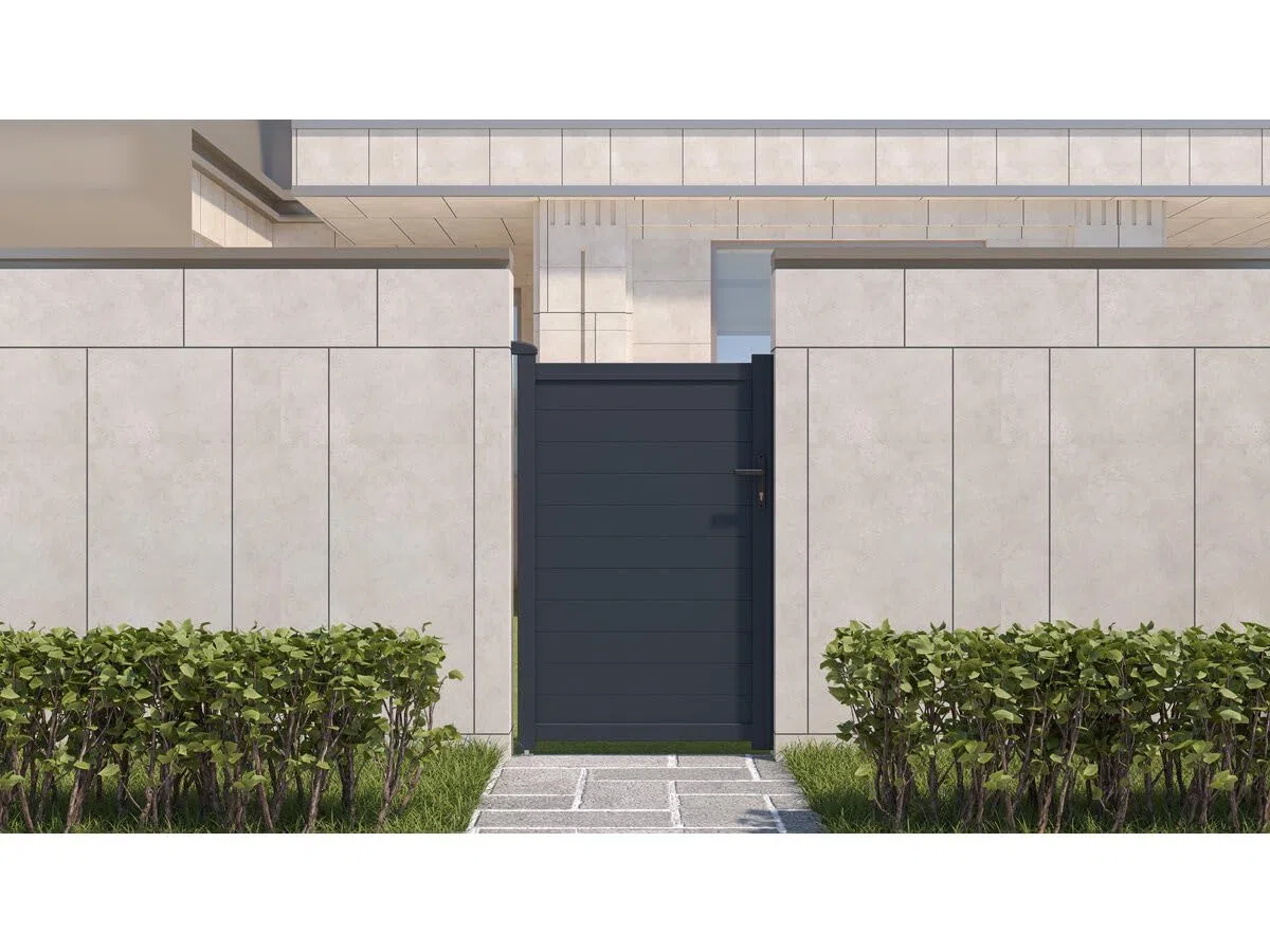 Habitat et Jardin Gartentor aus Aluminium Marc - 101,2 x 155,9 cm - Grau