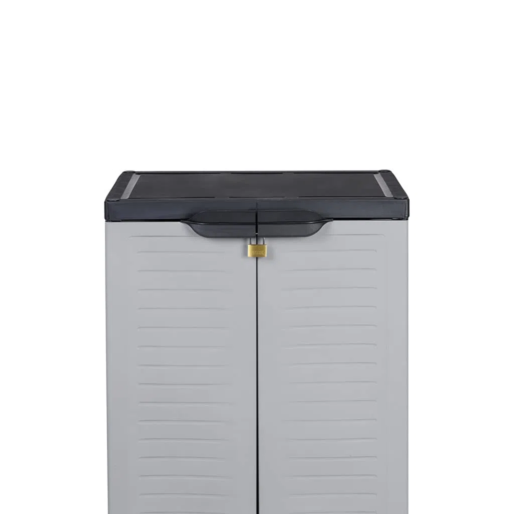 Kreher Hochwertiger Kunststoffschrank der Elite Serie mit 2 verstellbaren Einlegeböden und je 20kg Tragkraft - mittlere Version