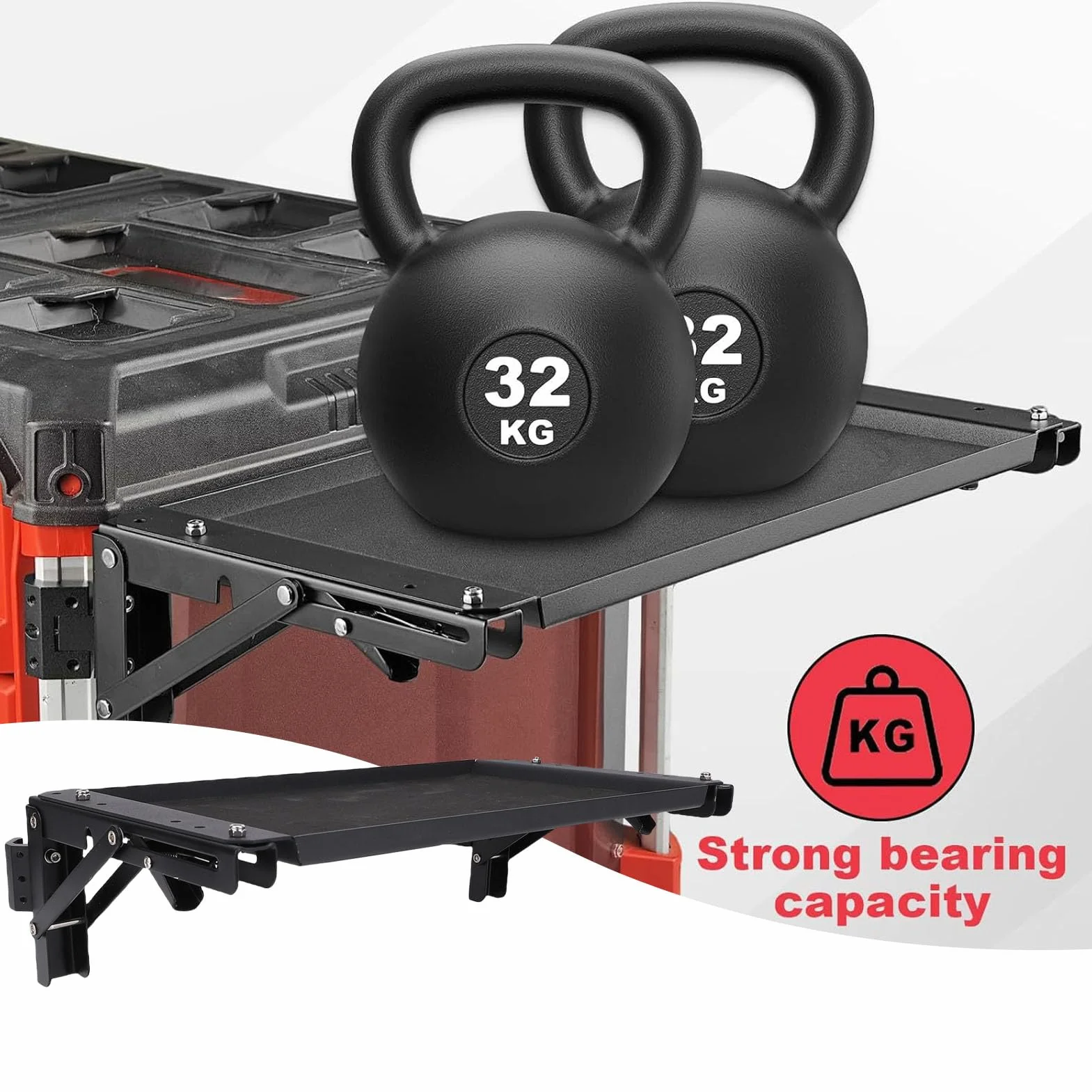 Asixxsix Klapptischtisch -Top -kompatibel mit Packout -Toolbox, Werkzeugabfassungshalterung, Arbeitstabelle Seitenspeicher für Ihr Packout -System, Safe Storage Workbench