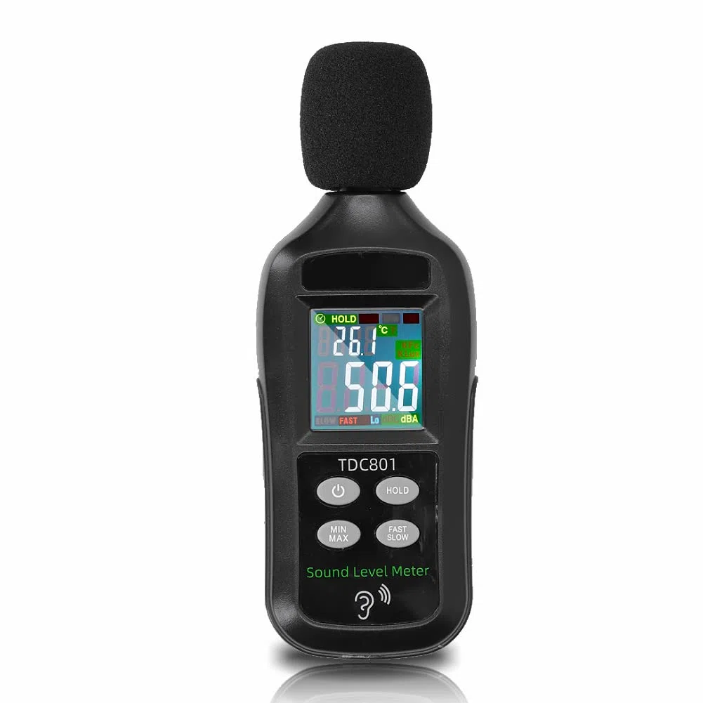 Dezibel-Messgerät, digitaler Schallpegelmesser-Lesegerät mit 35 bis 135 dB Rauschprüfgerät, digitales LCD-Schallpegelmessgerät mit Geräuschmessung