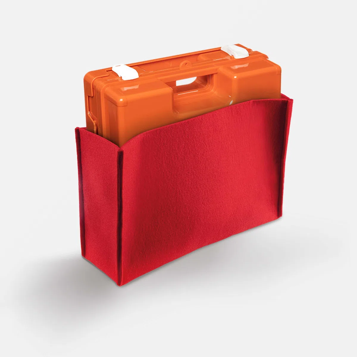 Feuerlöscher Abdeckung Weiß mit Verbandskastenhalterung aus Stahl Fire & Care – Moderne Erste-Hilfe- & Brandschutzlösung