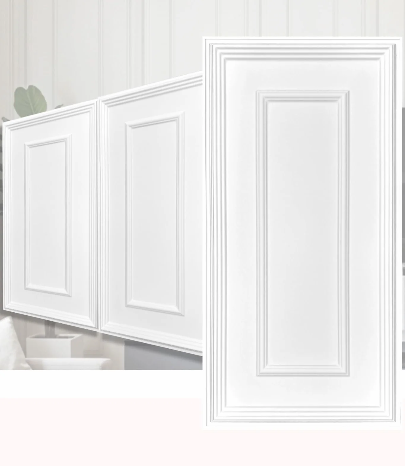 3D Wandpaneele Kunststoff PVC 100x50cm – Italienisches Design – Klassische Zierleistenoptik, Wasserfest, Moderne Rahmen Wandverkleidung für Wohnzimmer, Schlafzimmer & Flur (Weiß TD100) 20 Stück