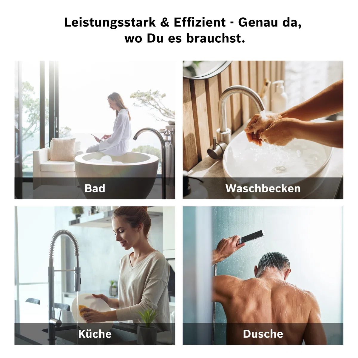 Bosch elektronisch geregelter Durchlauferhitzer Tronic Excellence 21/24 / 27 kW - ab Werk internetfähig, solarfähig, druckfest, multifunktionales LED-Farbdisplay [Energieklasse A]