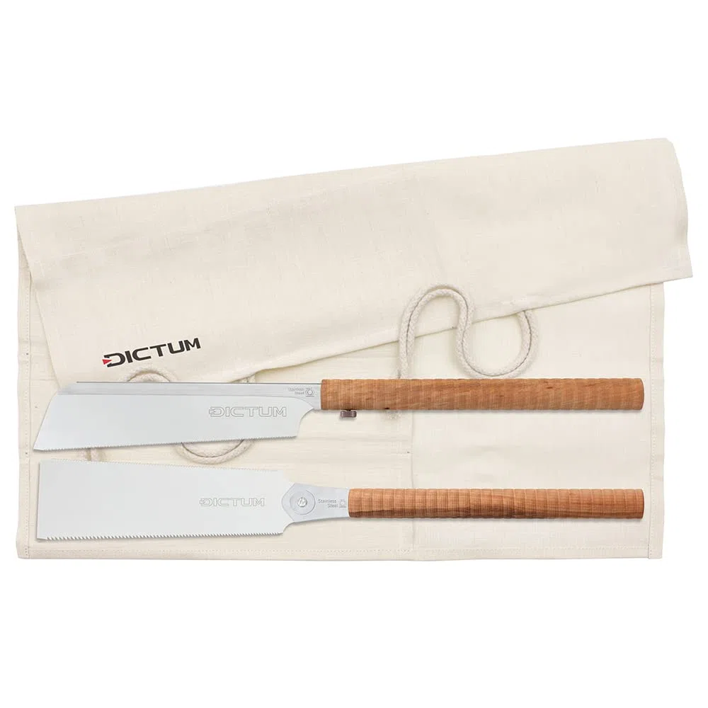 DICTUM Sägen-Set Japan-Duo, 2-teilig, Wave Grip – Japansäge Set mit Dozuki Universal 240 & Ryoba Komane 240 | Handsägen für präzise Quer-, Längs-, Auftrenn- & Ablängschnitte