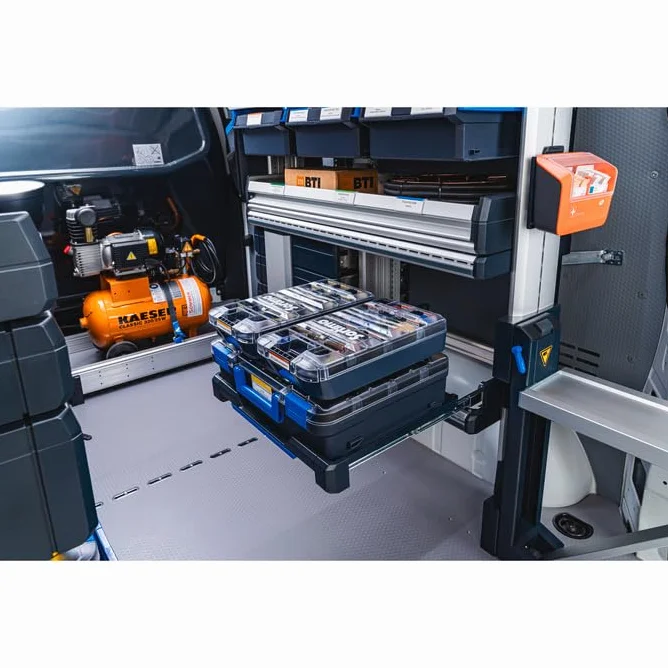 Sortimo T-BOXX 320 mit 16 Insetboxen H63 – Optimale Kleinteile-Aufbewahrung mit flexiblem Trennsystem, transparenter Deckel für schnellen Überblick