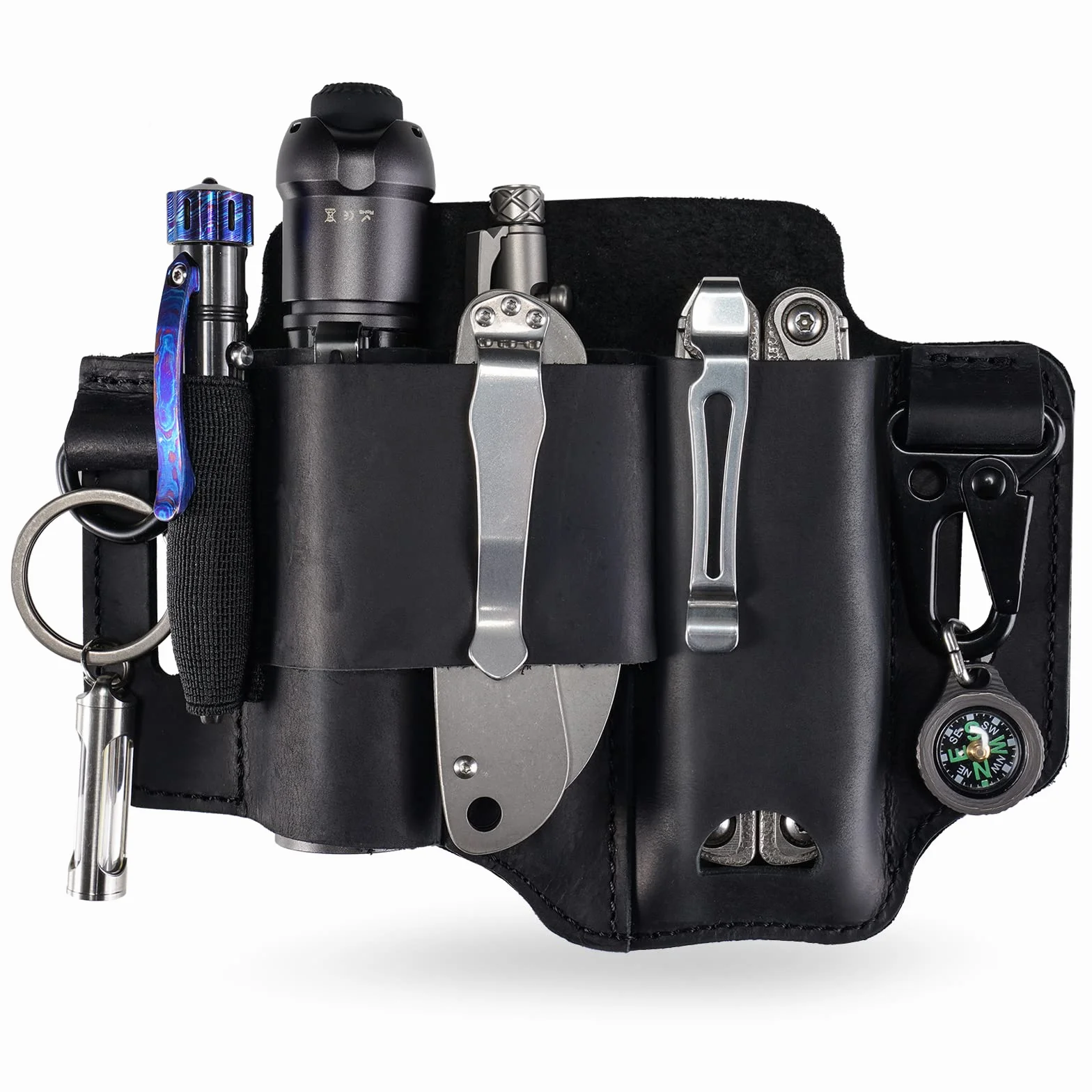 VIPERADE PJ36 Multitool Scheide Lederscheide, EDC Taschen Organizer für Herren für Leatherman Multitool, Taschenlampenhalter und Stifthalter, EDC Gürtel Organizer mit Schlüsselhalter