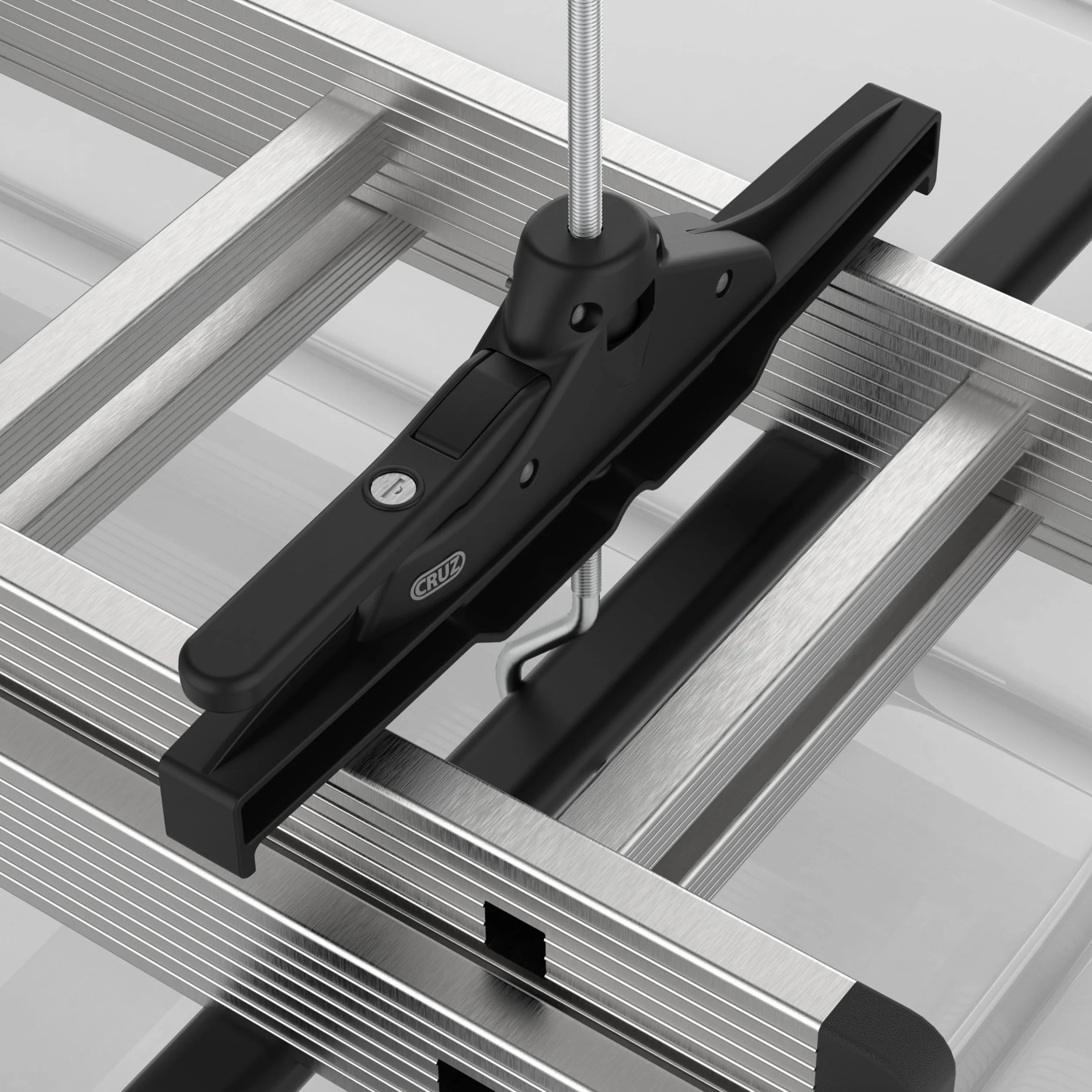 Cruz Leiterhalter Halterung für Dachträger Leitersicherung Lieferwagen Ladder Clamp, schwarz
