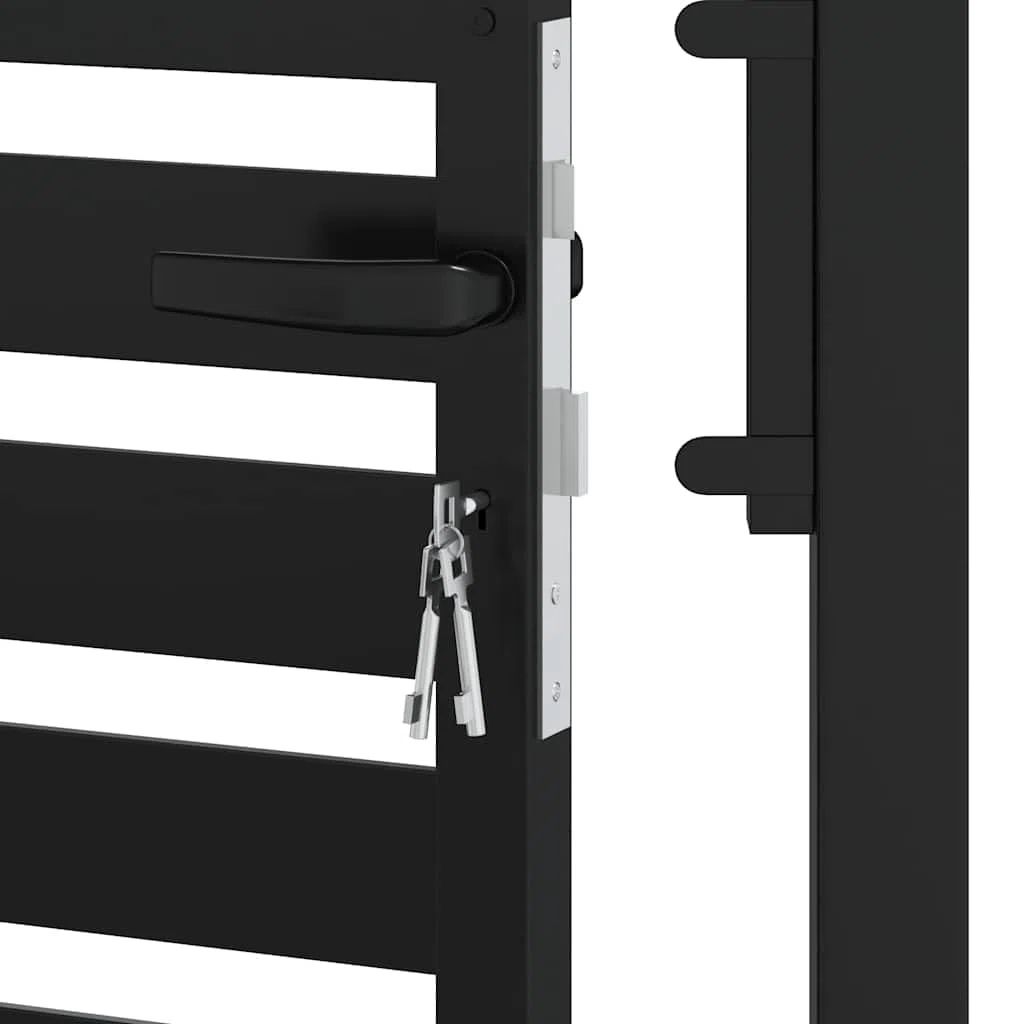 vidaXL Gartentor Abschließbar Schwarz 100x180 cm Aluminium Zauntor Zauntür Gartentür Gartentor Metall