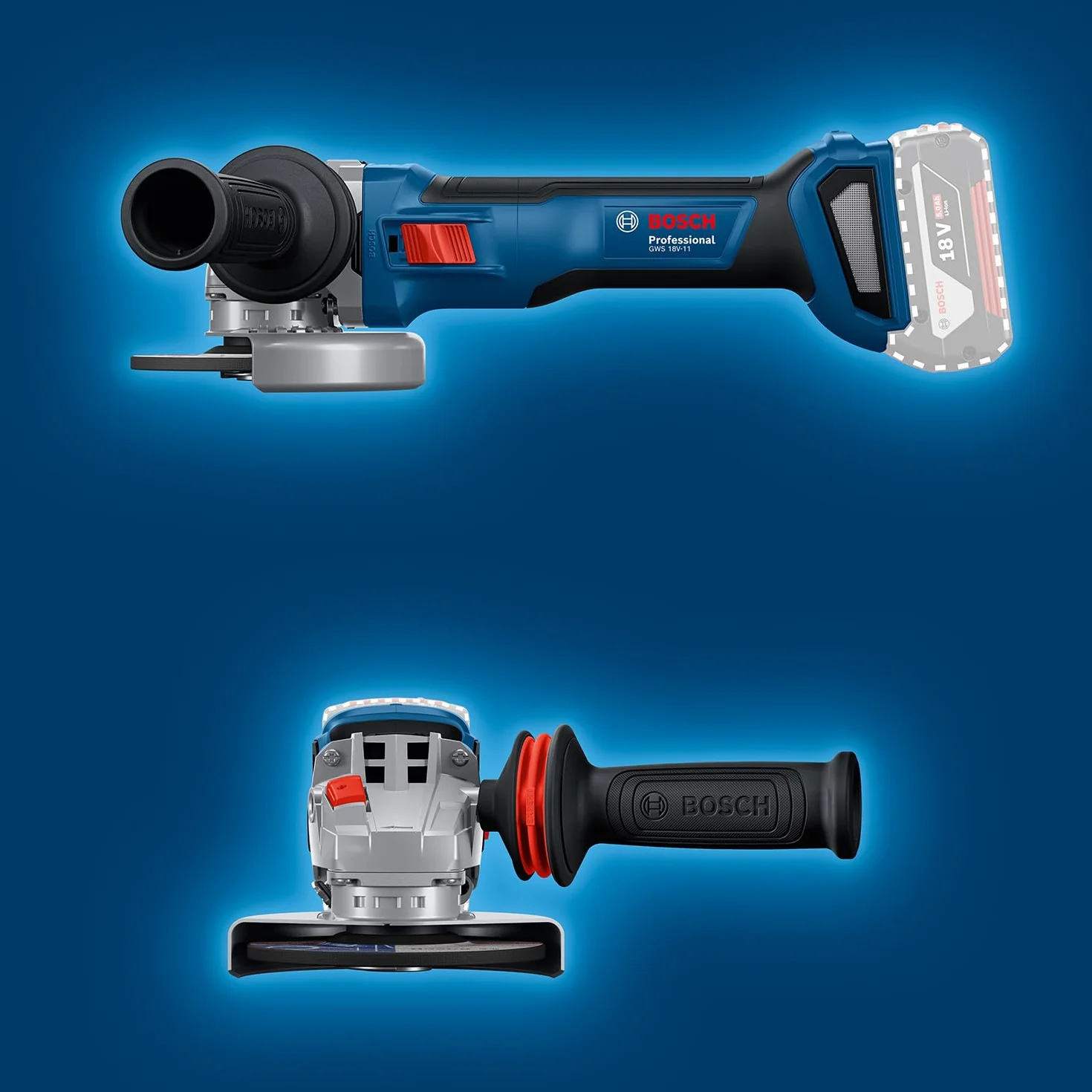 Bosch Professional 18V System Akku-Winkelschleifer GWS 18V-11 (Scheibendurchmesser 125 mm) ohne Drehzahlauswahl