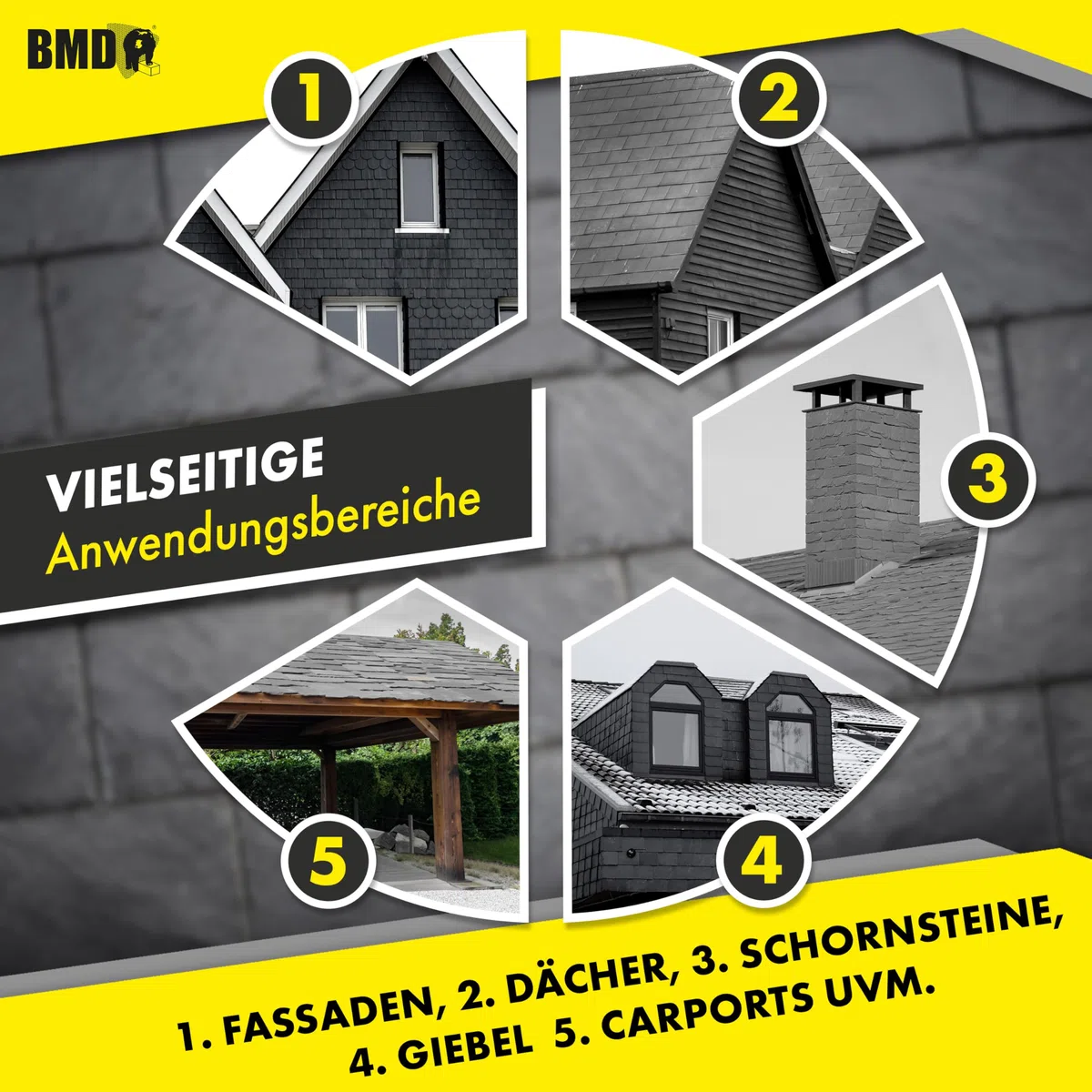 5m² (160 Stück) Naturschiefer 25x25cm Uni | 1. Wahl | spanischer Markenschiefer für Dach & Fassade | Universal Schiefer Schornstein Gaube | Dachdecker Qualität 1. Sortierung