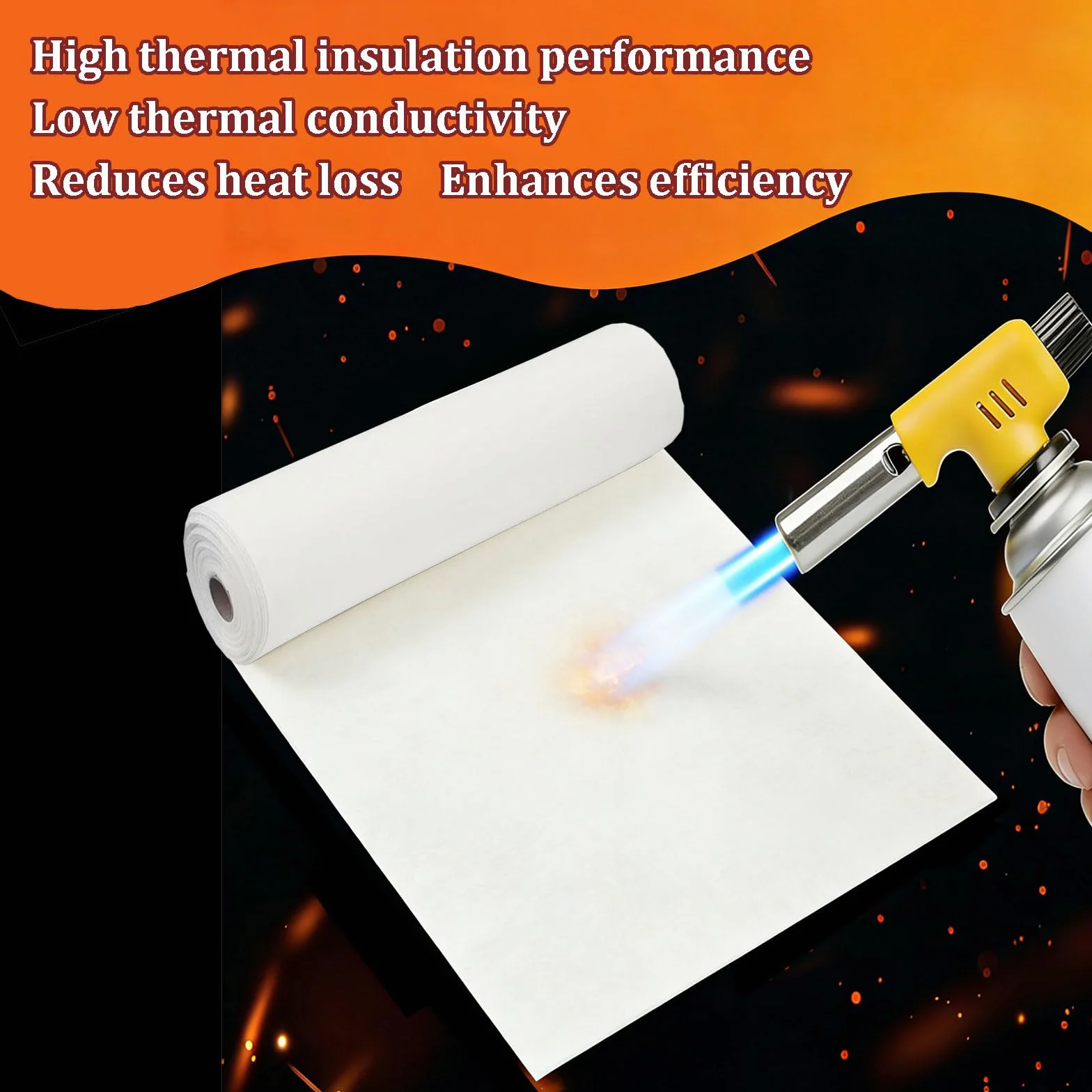 Keramikfaserpapier 2300℉ Hochtemperatur-dichtungspapier | Dicke 1 Mm - 10 Mm | Asbestfrei, Feuerbeständig | Flexibel Und Schneidbar Für Industrieöfen Und Holzöfen(Size:Full roll: 3mm x 20m)