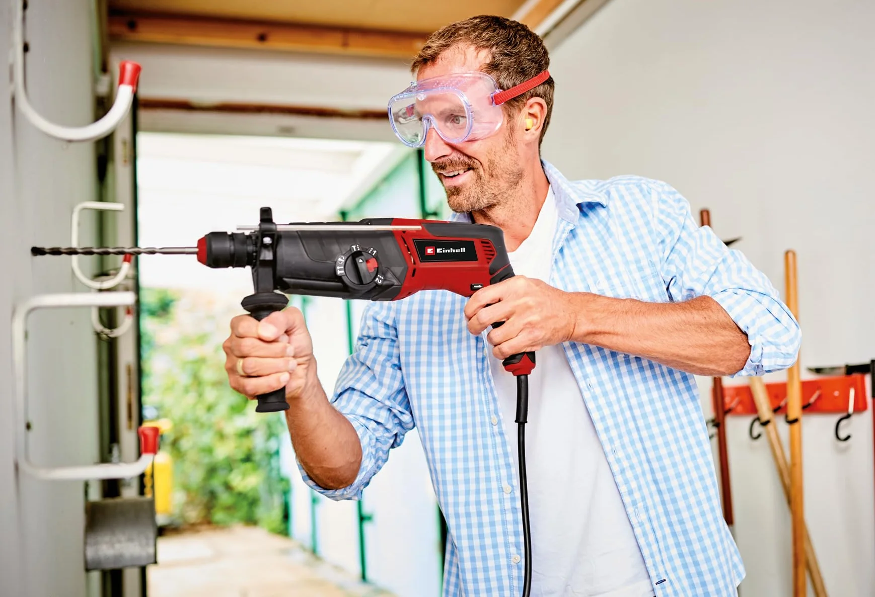 Einhell Bohrhammer TE-RH 950 5F (950 W, 2-Gang-Getriebe, Schlagstärke 3 J, SDS-plus-Aufnahme, Bohrleistung Beton 28 mm, Bohrtiefenanschlag, Lieferung im Koffer)