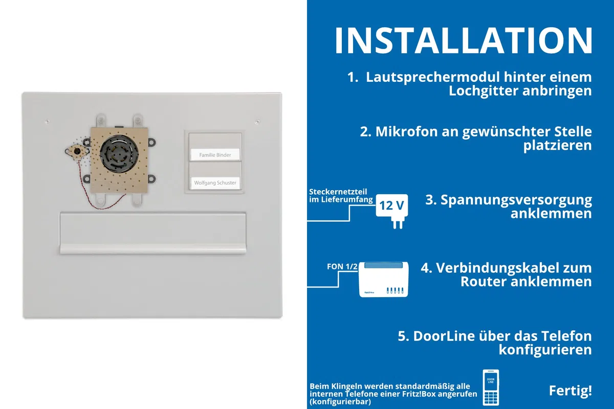 TM4 von Telegärtner Elektronik, Clevere Hinterbau-Türstation, macht TK-Anlage FRITZ!Box / Router zur Tür-Sprechanlage