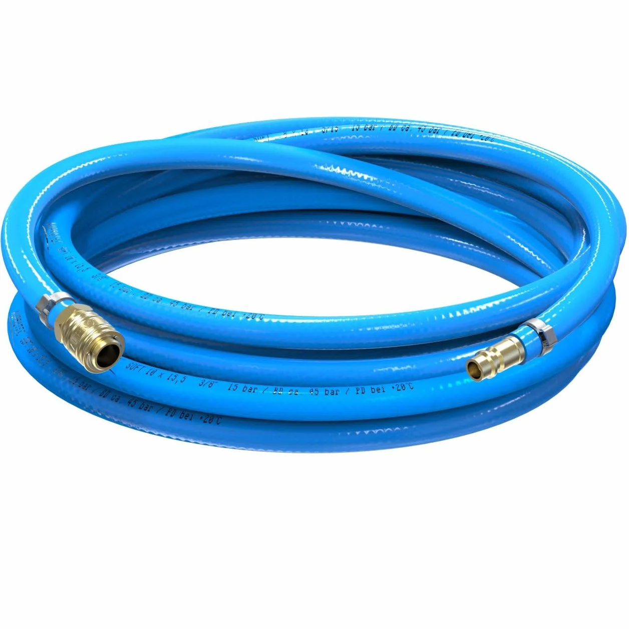 AUPROTEC Druckluftschlauch Set 10mm Ø Innen 5m PVC-Schlauch I Mit Messing Schnellkupplung für Druckluft-Kompressor I AUPROTEC Kompressorschlauch hochflexibel