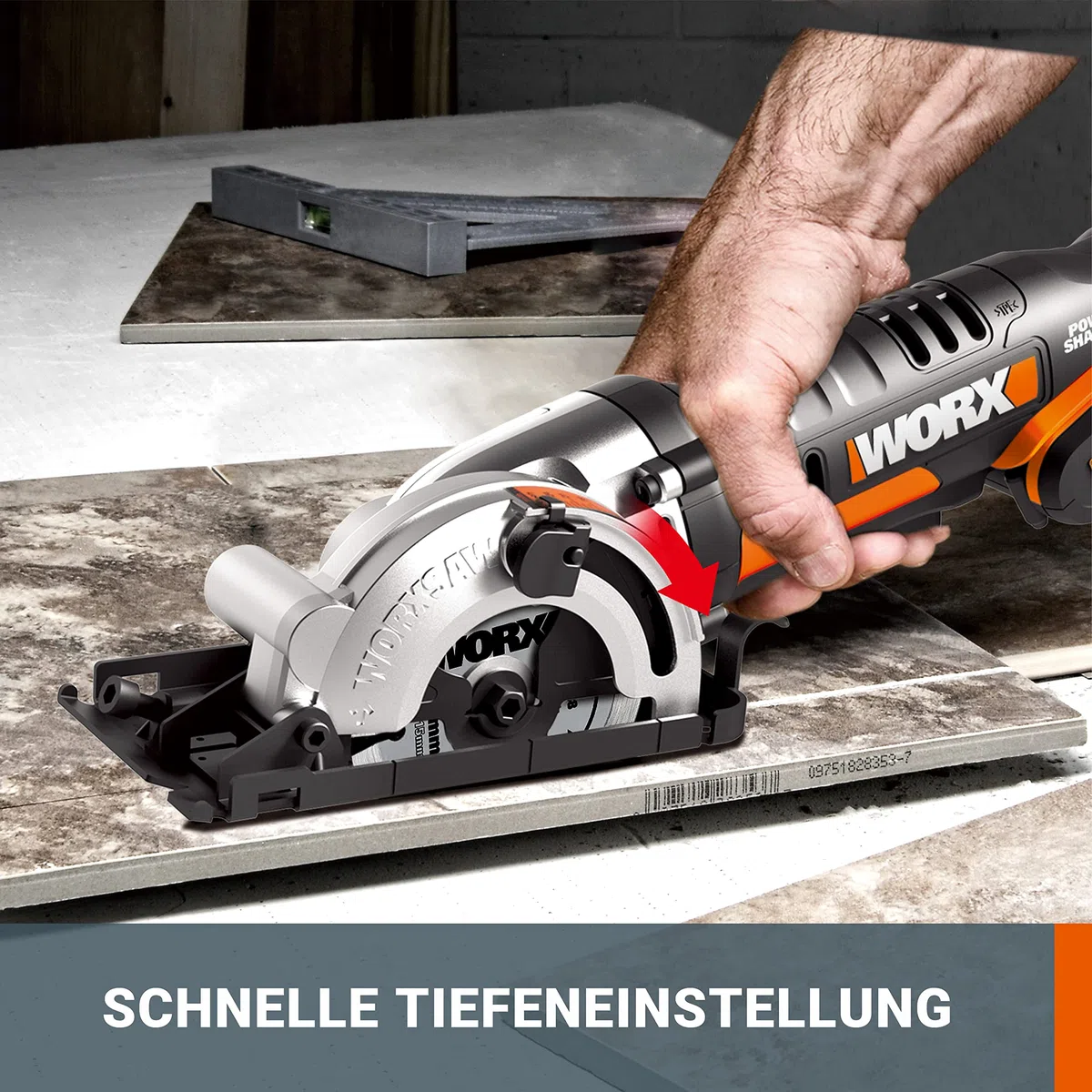 WORX WX527.9 WORXsaw Akku Handkreissäge 20V - Tauch- und Sägeschnitte bis zu 27mm, Einhandbedienung - ideal für Holz, dünnes Metall, Keramik, Kunststoffe - ohne Akku & Ladegerät