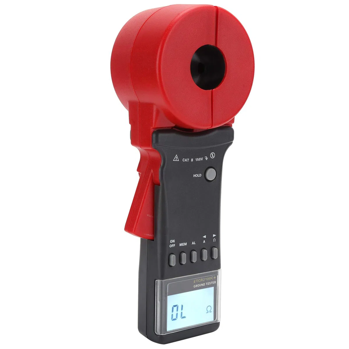 Erdungswiderstandstester Clamp Erdungsmessgerät Multifunktionsklemme 0mA-30A mit 99 Datenspeichersätzen 0,01-1200 Ω (ETCR2100C+ 0.01-1200Ω) (ETCR2100C+ 0.01-1200Ω)